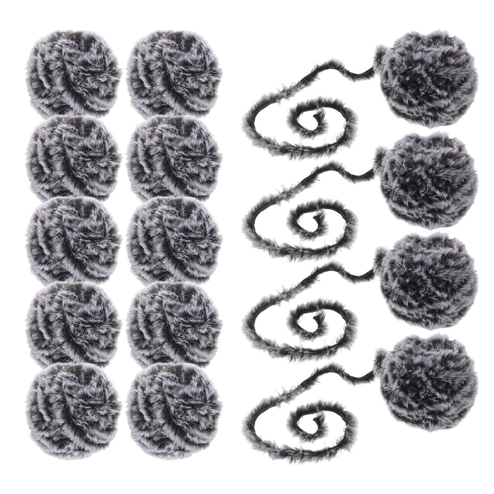 Hemobllo 16 Pezzi Filato Morbido in Pelliccia Sintetica Nero Chunky, Soffice e Soffice per Uncinetto e Maglia, per Sciarpe e Cappelli Nelle Arti Creative