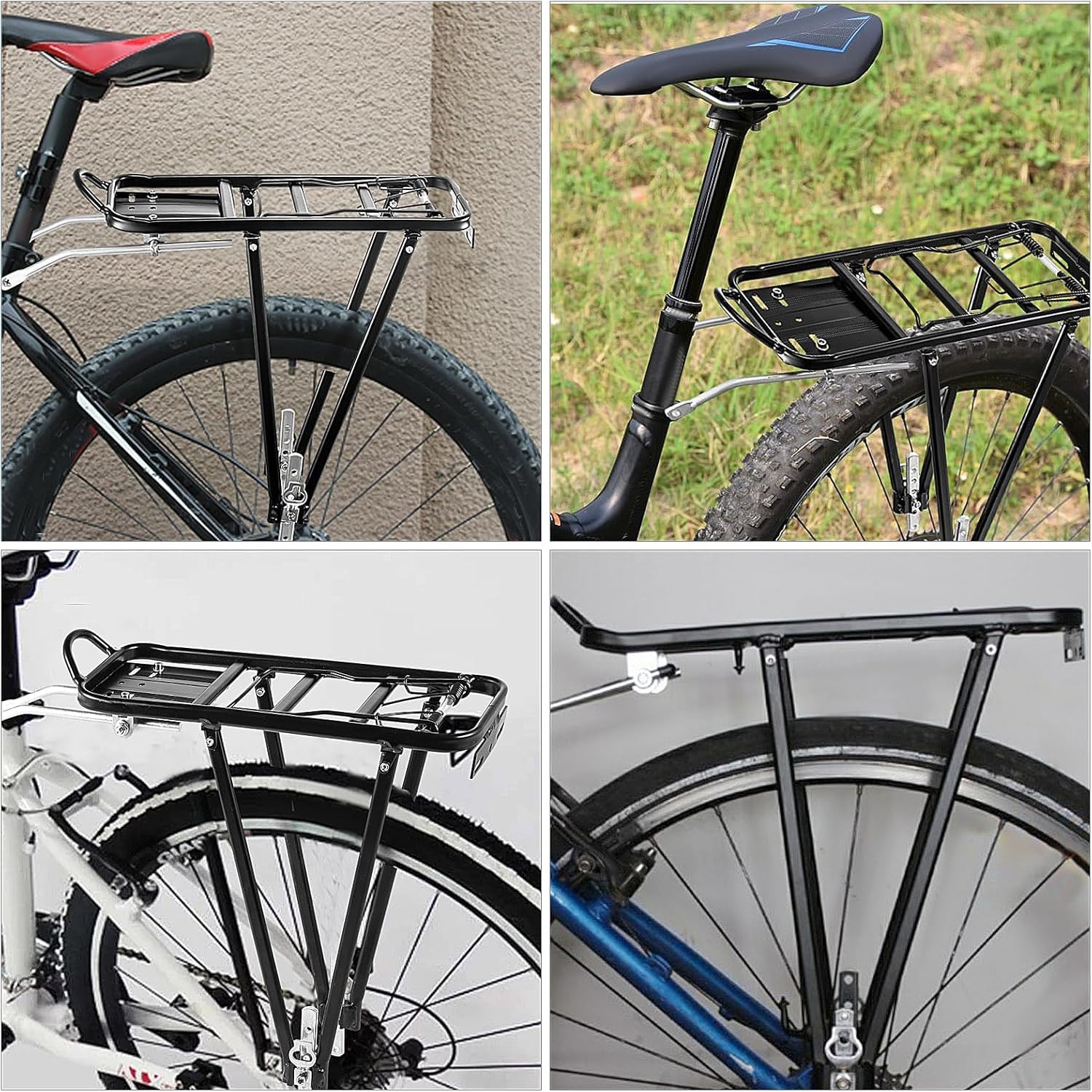 Universeller Gepäckträger hinten für 24-28 Zoll Fahrräder, Leichter Fahrradgepäckträger 43x21cm, Aluminium Citybike & Mountainbike, mit Reflektorhalterung, Cube kompatibel, robust & stabil