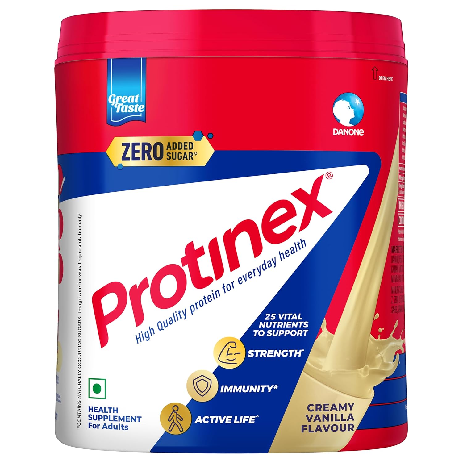 Protinex Health Supplement And Nutritional Protein Mix For Adults-(Creamy Vanilla, 400 Gms, Jar) with 25 Vital Nutrients to Support Strength, Immunity &amp; Active Life/325ml unfastened bottle