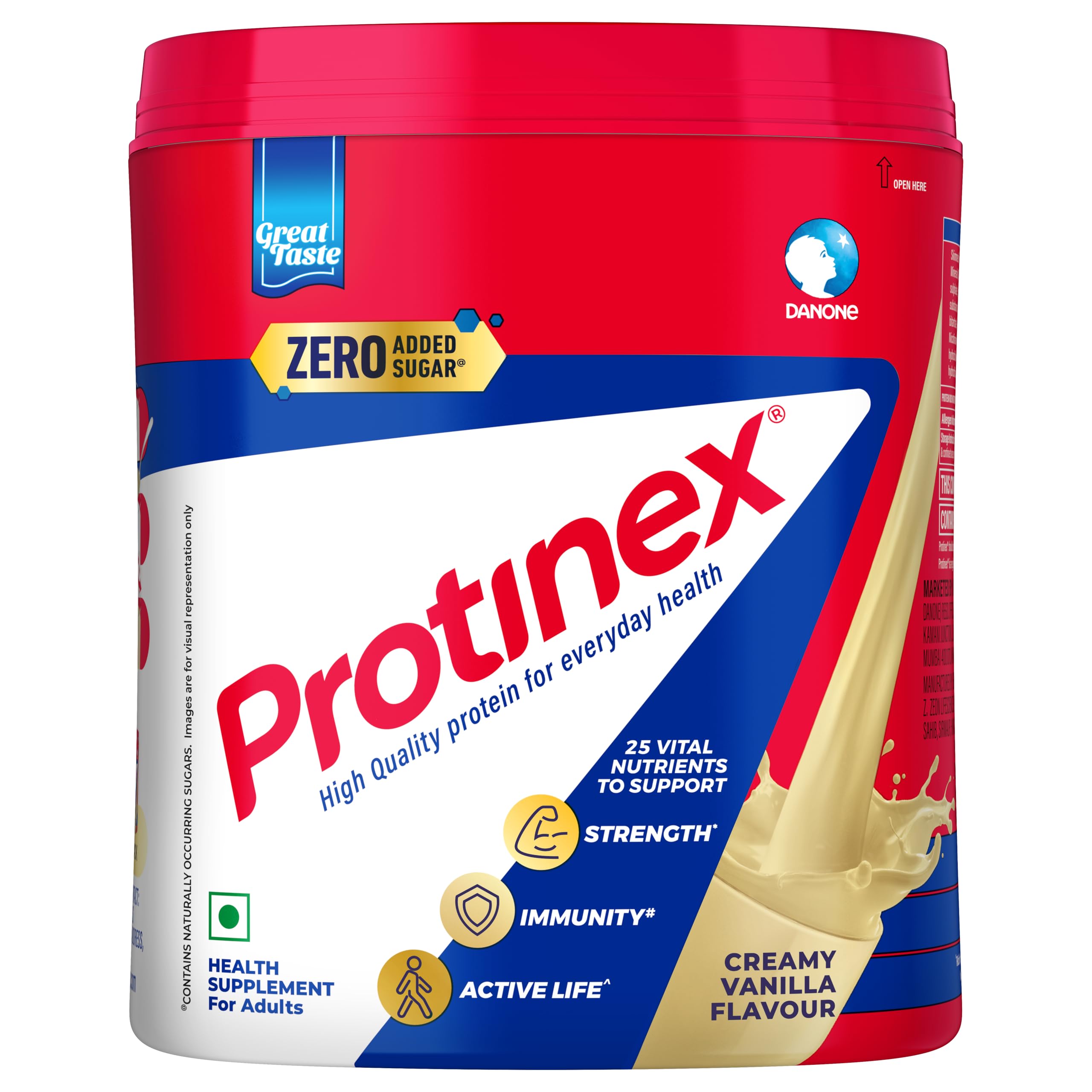 Protinex Health Supplement And Nutritional Protein Mix For Adults-(Creamy Vanilla, 400 Gms, Jar) with 25 Vital Nutrients to Support Strength, Immunity & Active Life