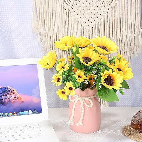 Miniatura 3 de SOYITIN - Jarrón de cerámica rosa estilo bohemio para decoración del hogar, jarrones pequeños, minimalismo, moderno, para decoración del hogar,