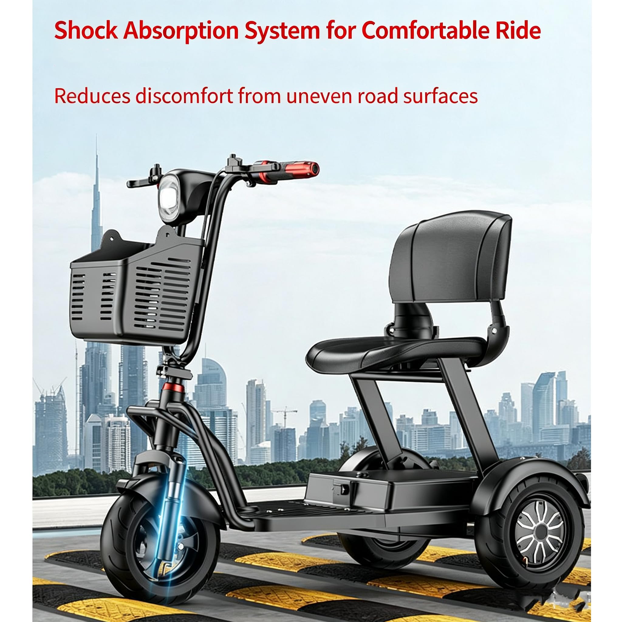 Scooter de movilidad de 3 ruedas-Scooter Electrico Discapacitados Plegable