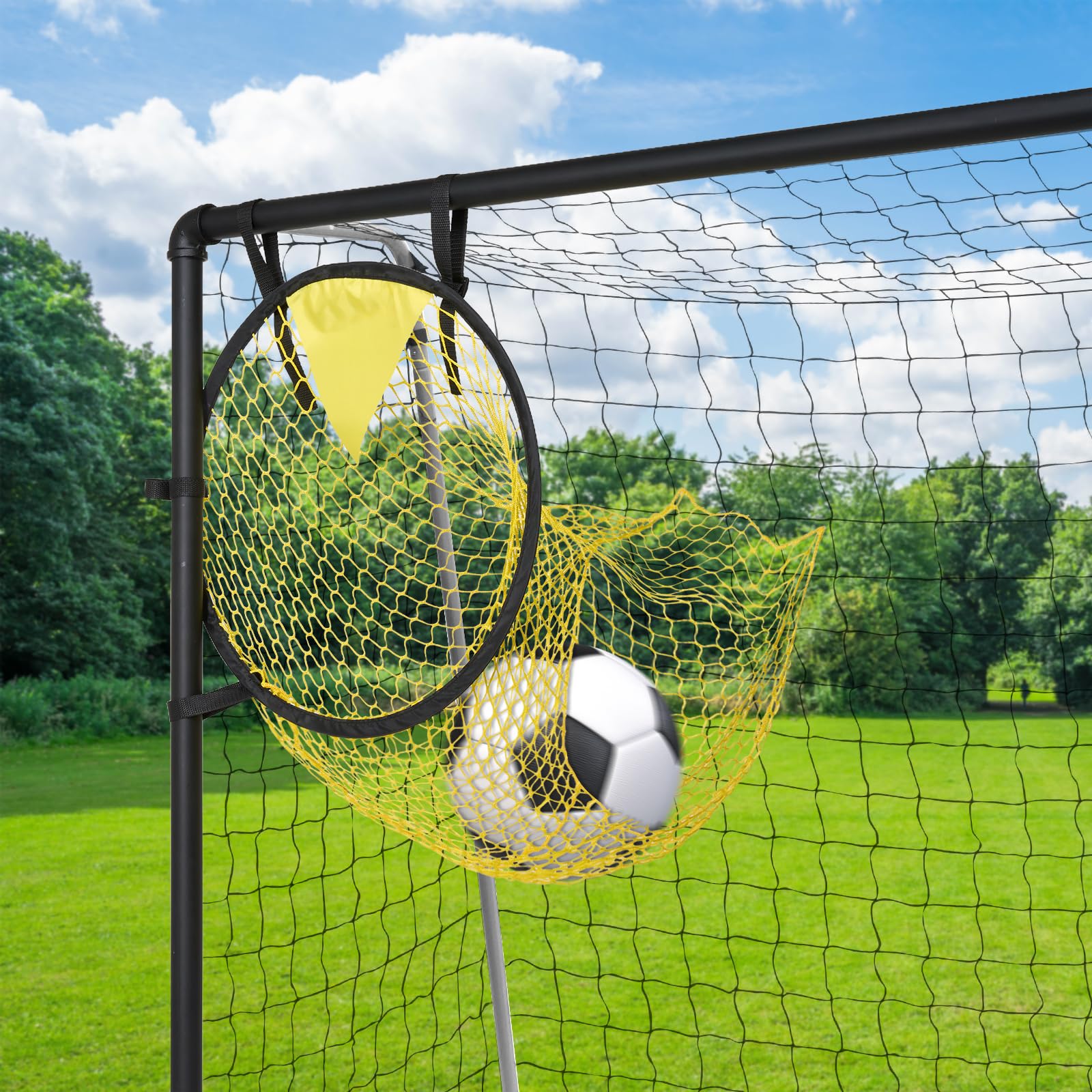 COCODE2 Pcs Top Bins Soccer Target Goal, Portable Football Goal Target Nets, Corner Soccer Train Goal Ball Target Practice Equipment, Outdoor Football Throwing Target for Backyard Practice Training