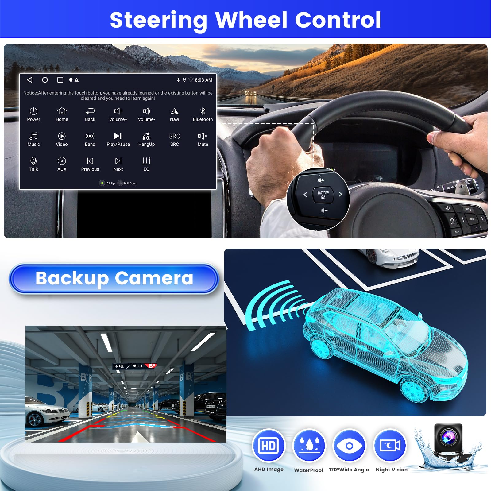 Inefala Android 15 2 Din Autoradio Wireless CarPlay con Schermo Motorizzato 2+64G, 10,1 Pollici Stereo Auto Bluetooth con Android Auto CarPlay Mirror Link FM RDS GPS WiFi Telecamera Posteriore AUX USB