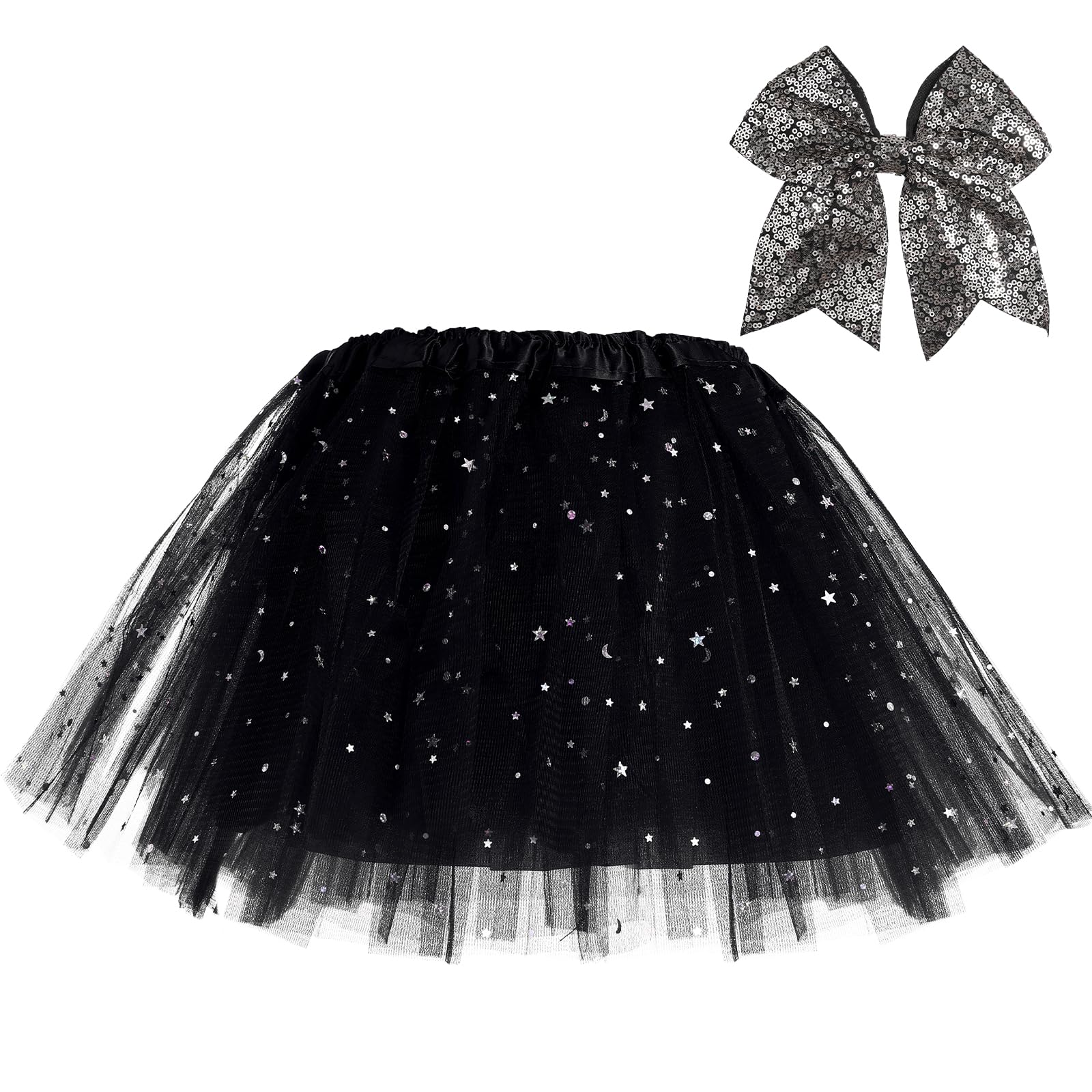 Tüllrock mädchen,TüTü Tutu Pink Rocke Kinder 3-lagig, mit Futter und Haarschleife-Tüllrock Ballett-Tanzkleid für Karneval Geburtstag Halloween Party 2–8 Jahre
