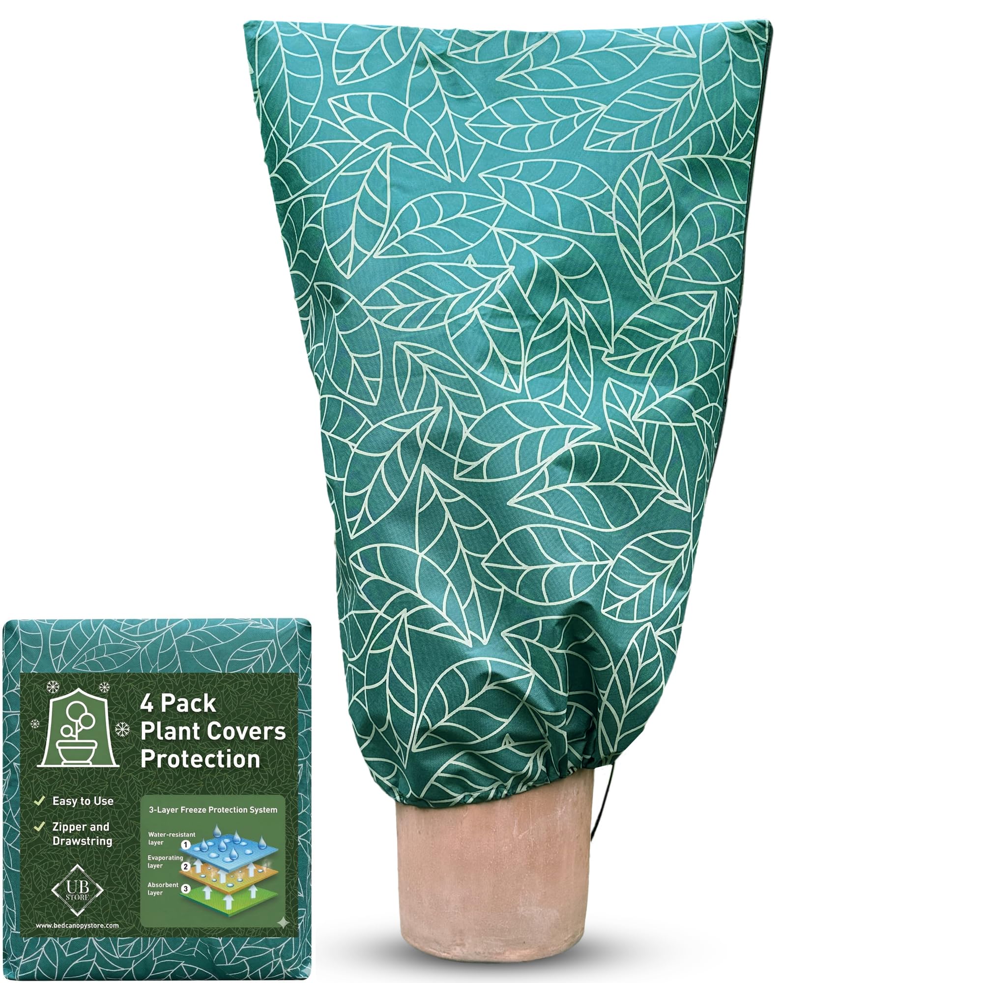 Plant Covers Freeze Protection 32"x47" | 4-Pack Winter Frost Blankets