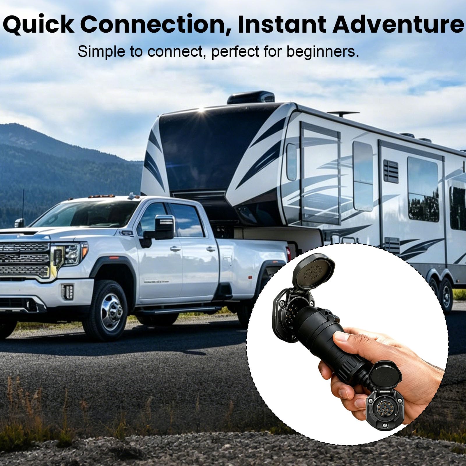 Adaptador de Luces LED de Remolque 13 Pines a 13 Pines, Conector con Resistencia de Carga Can-Bus de 12V para Caravana y portabicicletas, Enchufe Impermeable con Tapa para Pilotos Traseros