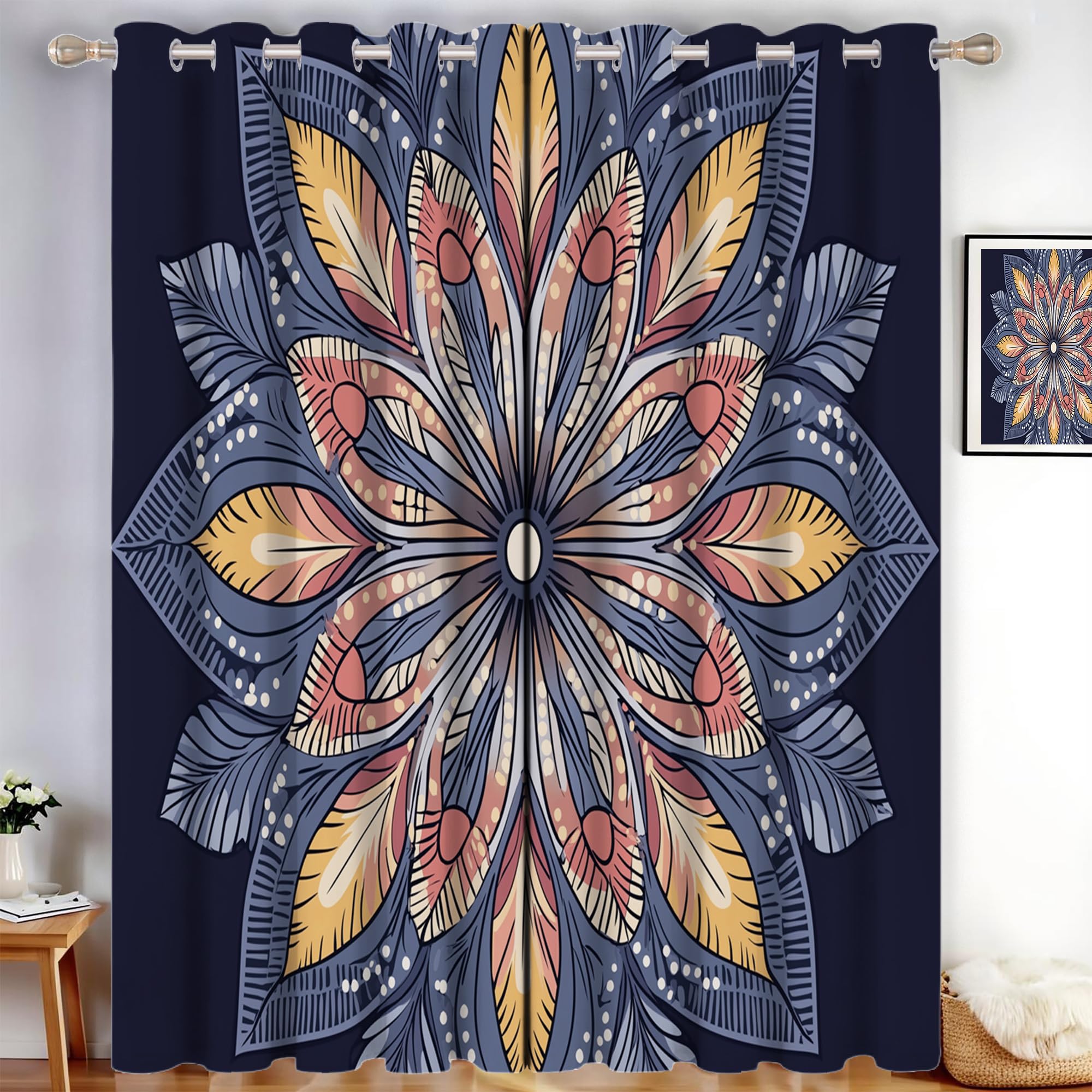 Rideaux occultants thermiques bleu foncé 140x240 cm pour isoler du froid
