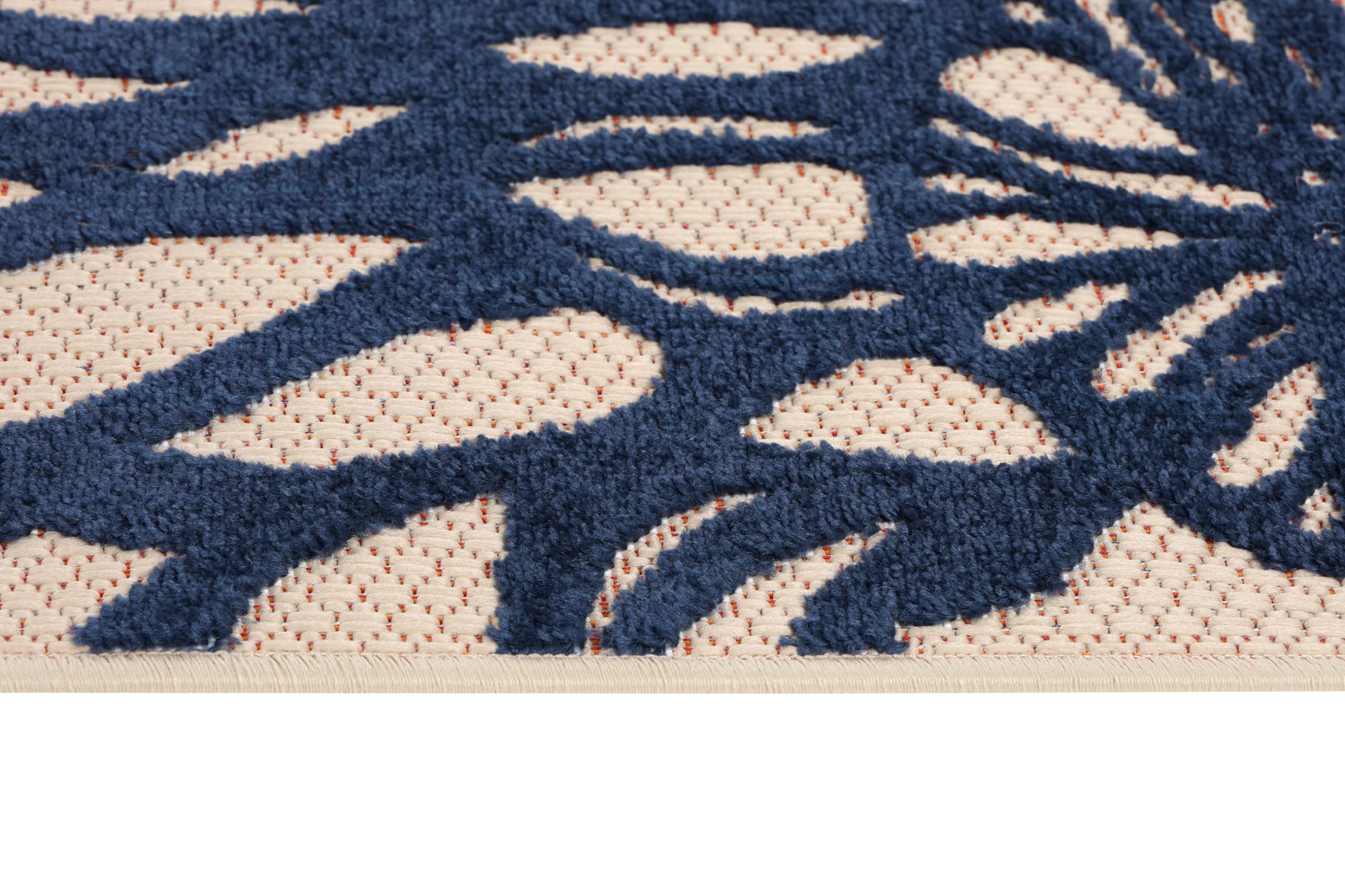 TAPISO Patio Tapis d'Extérieur Beige Multicolore Coloré Fleurs, Résistant aux Intempéries et Facile d'entretien, Anti-UV – Idéal pour Terrasse, Balcon et Jardin 90 x 150 cm