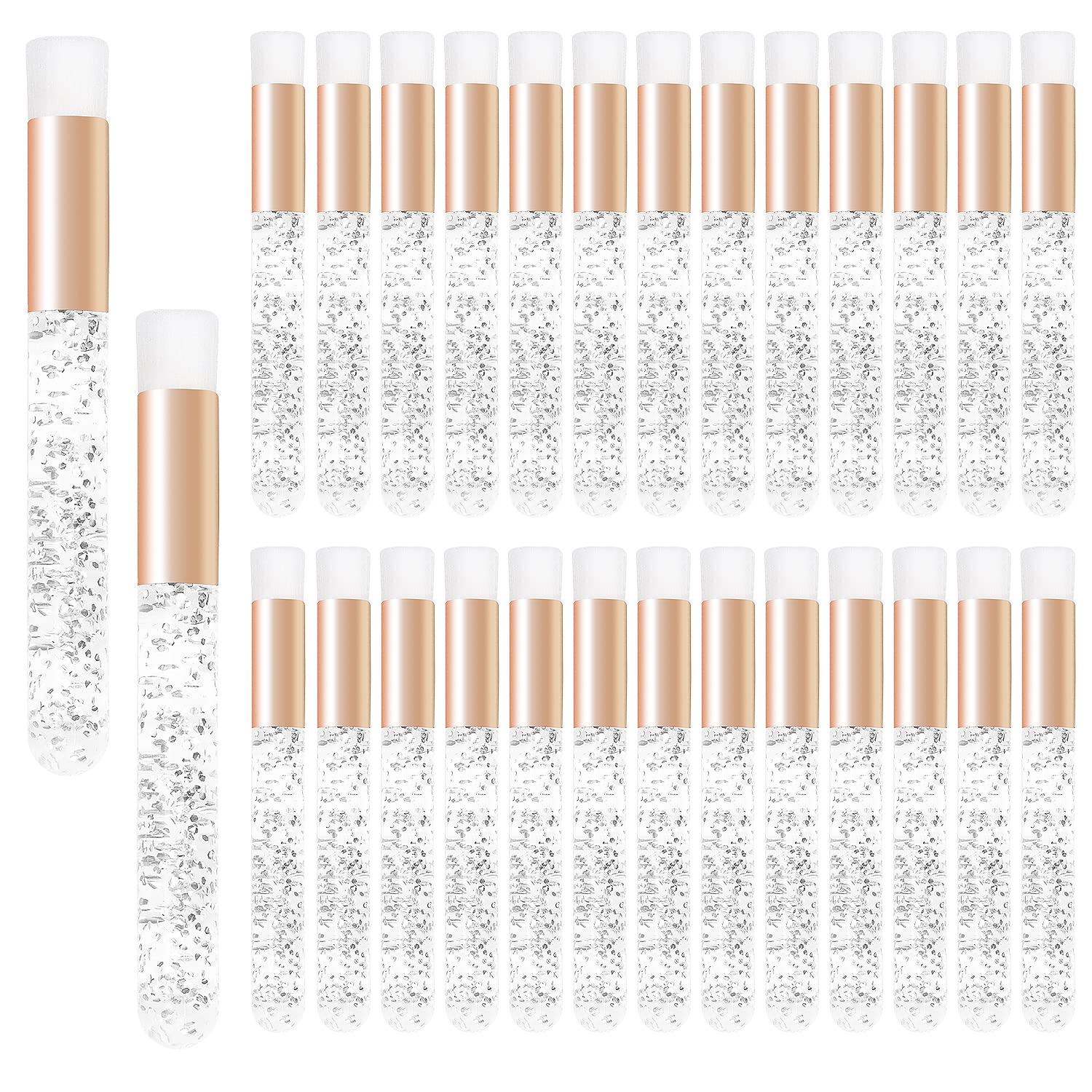 30 Pcs Crystal Lash Shampoo Brushes- Eyelash Cleaning Brush Soft Makeup Brushes for Eyelash Extensions Cleansing,Nose Pore Deep Cleaning Brush(White)