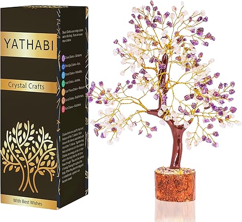 Miniatura 9 de Cristales de amatista, árbol de cristal, piedras de riqueza y cristales, árbol de piedras preciosas, árbol de cristal para energía positiva, árbol