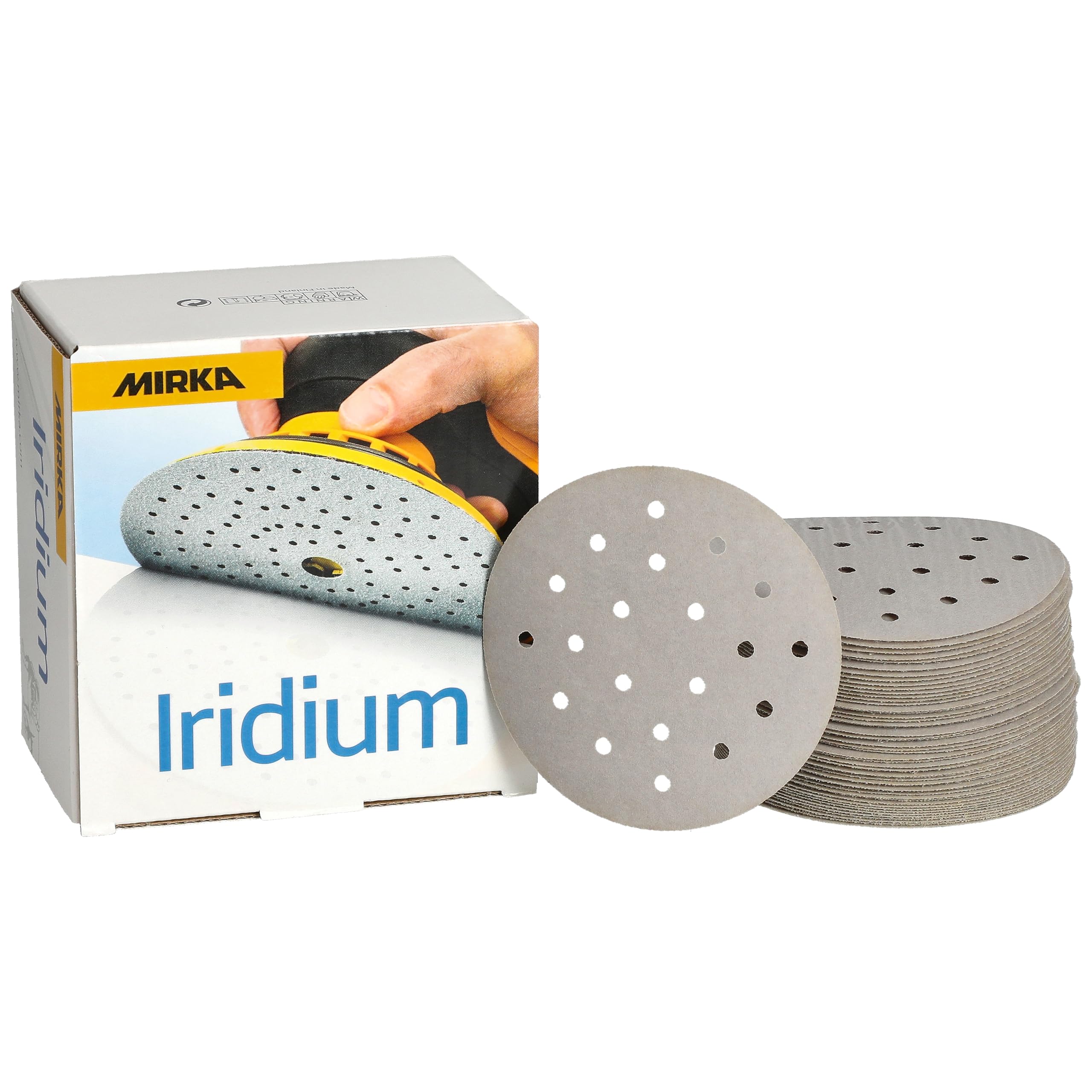 Mirka Iridium Premium Sandpaper Ø 77mm 50 pcs Hook & Loop Grit 600