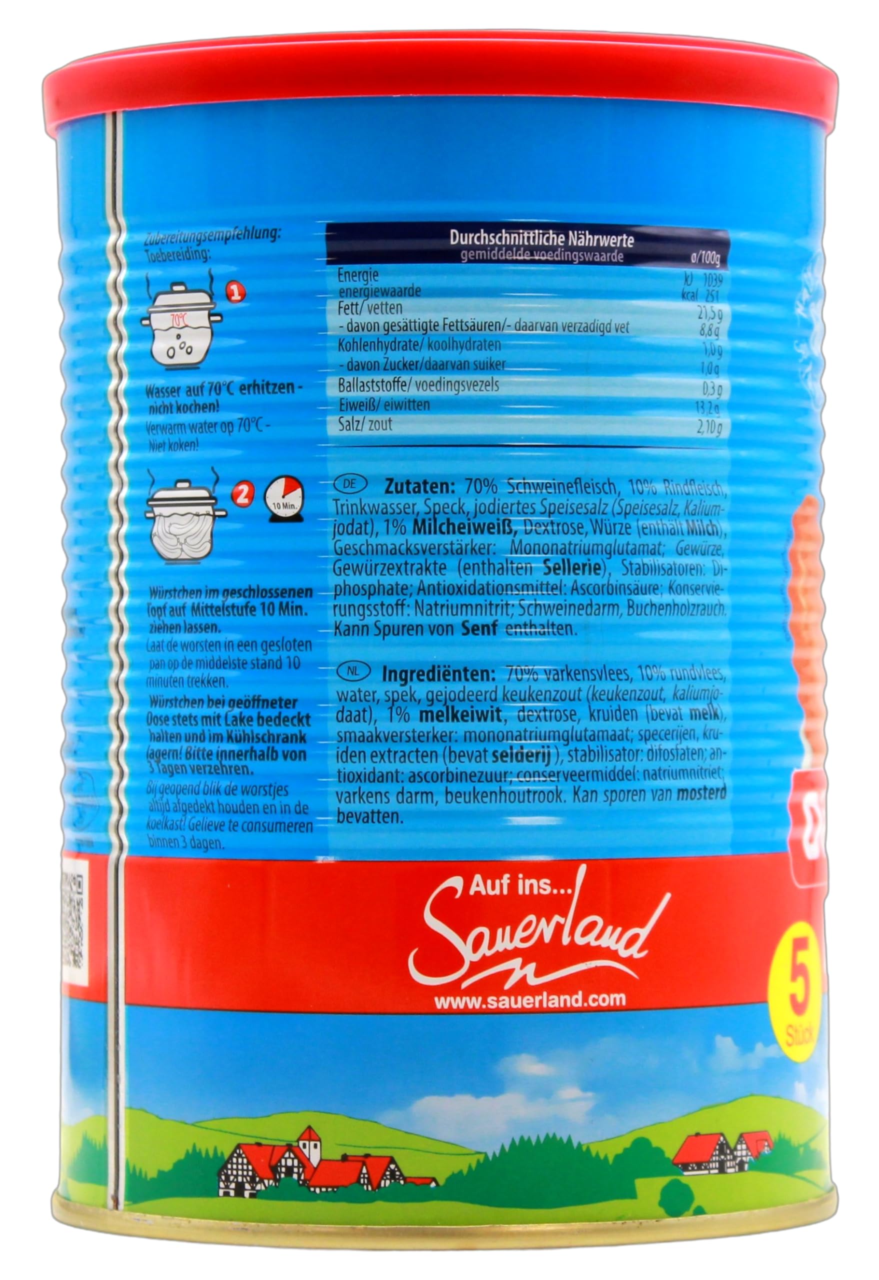Metten Dicke Sauerländer Bockwurst 500g (5x100g) SPARPACK 12 Stück