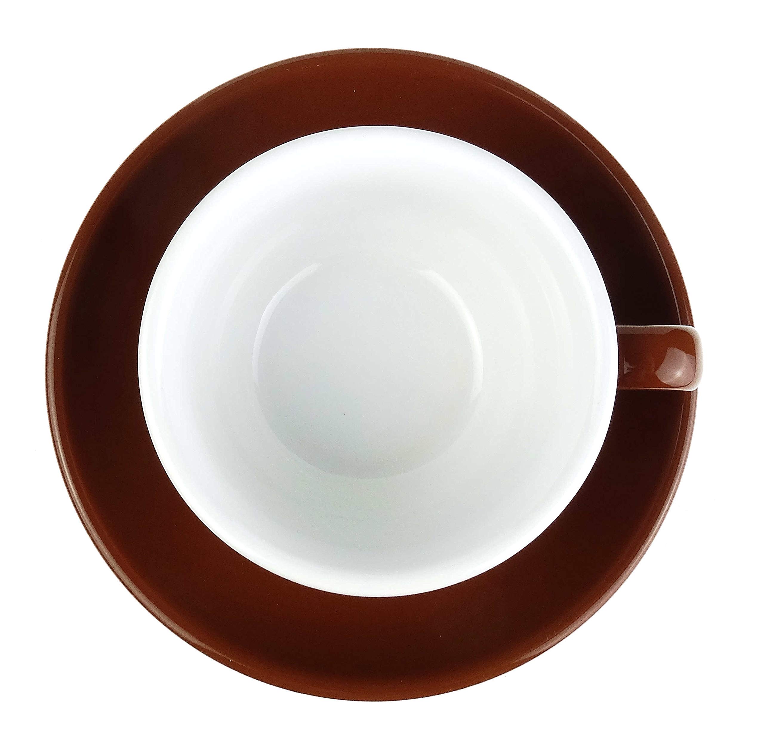 Nuova Point Große dickwandige Cappuccinotasse »Palermo« | mittelbraun | Füllmenge (bis zur Oberkante): 200 ml | 6 Tassen & 6 Untertassen