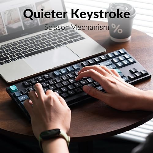 Miniatura 4 de Keychron Teclado Bluetooth inalámbrico B33 de 2,4 GHz escritura silenciosa 80% TKL Layout Launcher Soporte Ángulo ergonómico Compatible para Mac