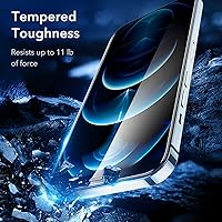 Vista 3 de ESR Paquete de 3 protectores de pantalla para iPhone 12 Pro Max, vidrio templado de dureza 9H, resistente a los arañazos con marco de fácil