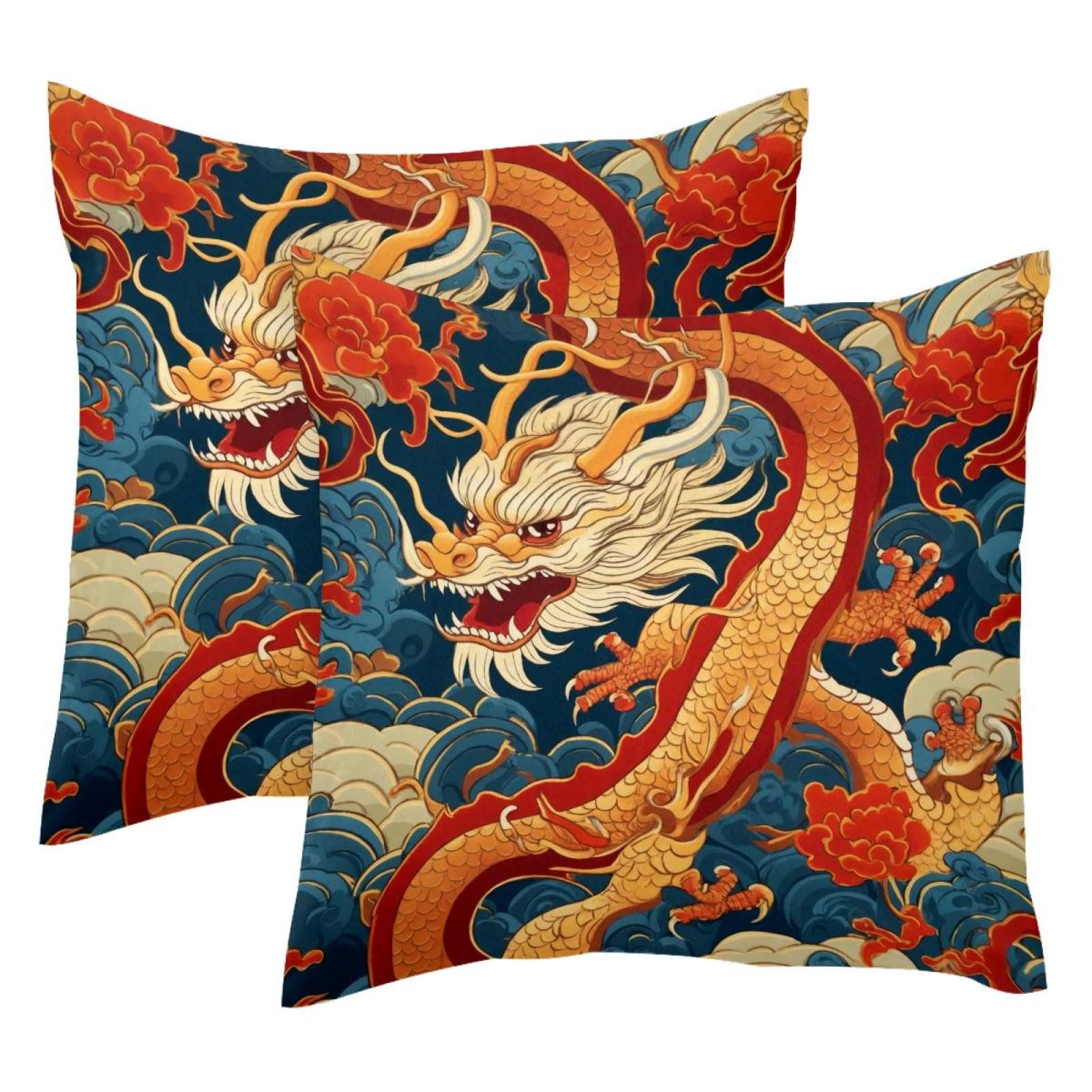 Housse de coussin 50x50 velours doux motif nuage lot de 2