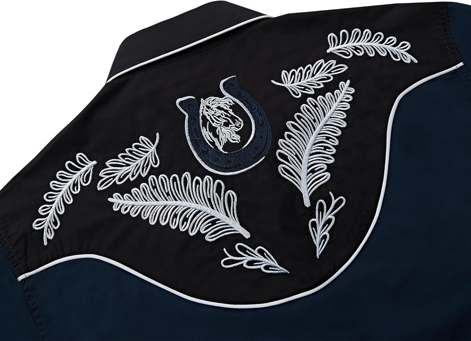 Men's Western Cowboy Shirt Embroidered Exquisite Long Sleeve Regular Fit Casual Snap Button Down Shirts - Image 3