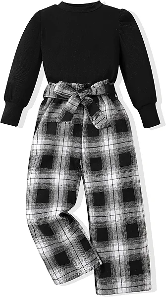 XUANHAO Girls Clothes Fall Winter Toddler Outfits for Girl Pullover Sweatshirt Tops Pants Little Kids Girls Clothing Sets