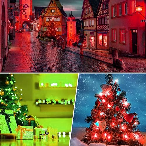 Miniatura 5 de Bombillas de luz de Navidad, bombillas LED A19 rojas, bombillas verdes, bombillas rojas y verdes, equivalente a 60 W 9 W, base E26, bombilla de