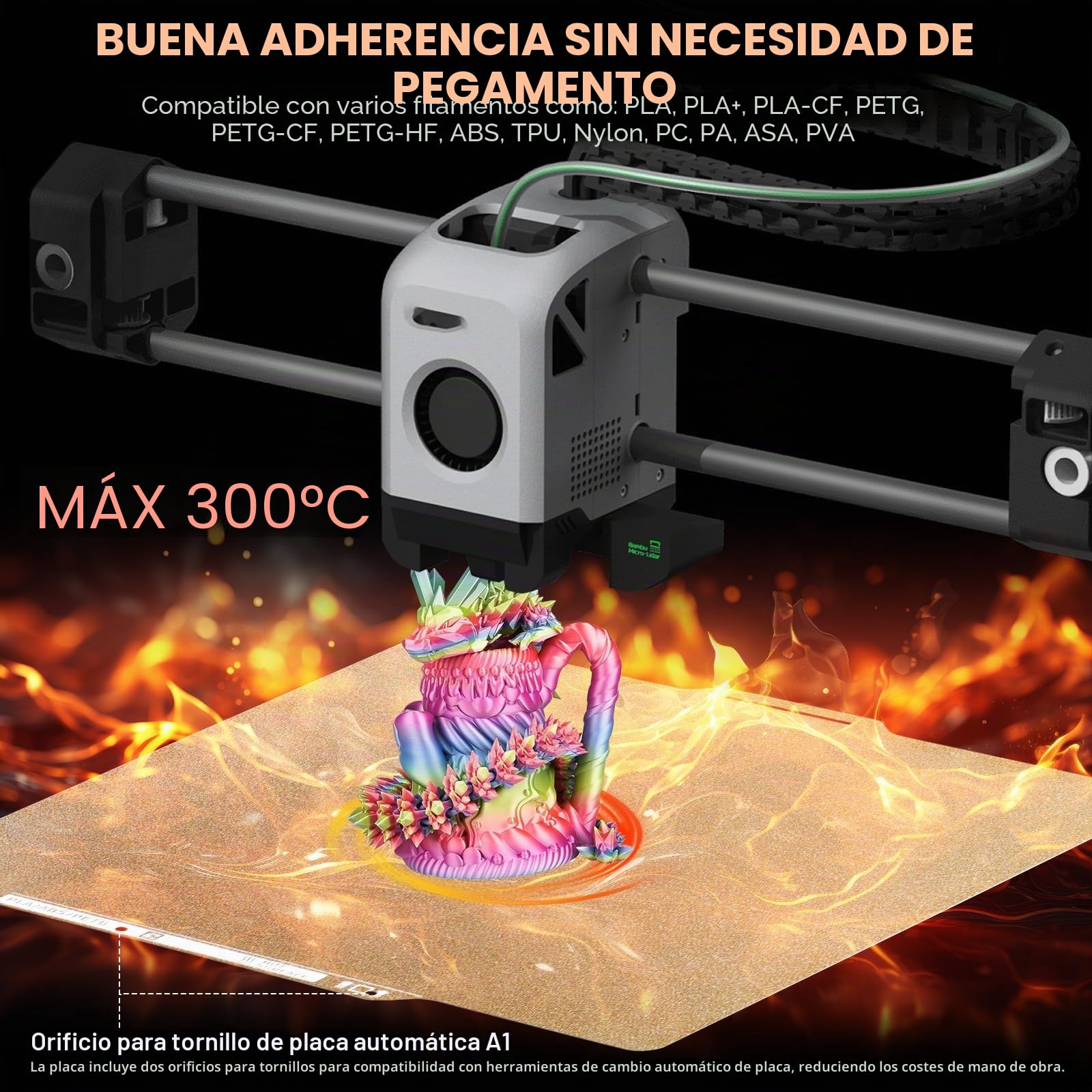 Placa de impresión texturizada PEI de 257x257mm para Bambulab X1 X1C X1E P1P P1S P2S A1, cama de impresión PEI de acero de muelles suave con código QR Placa de construcción PEI para