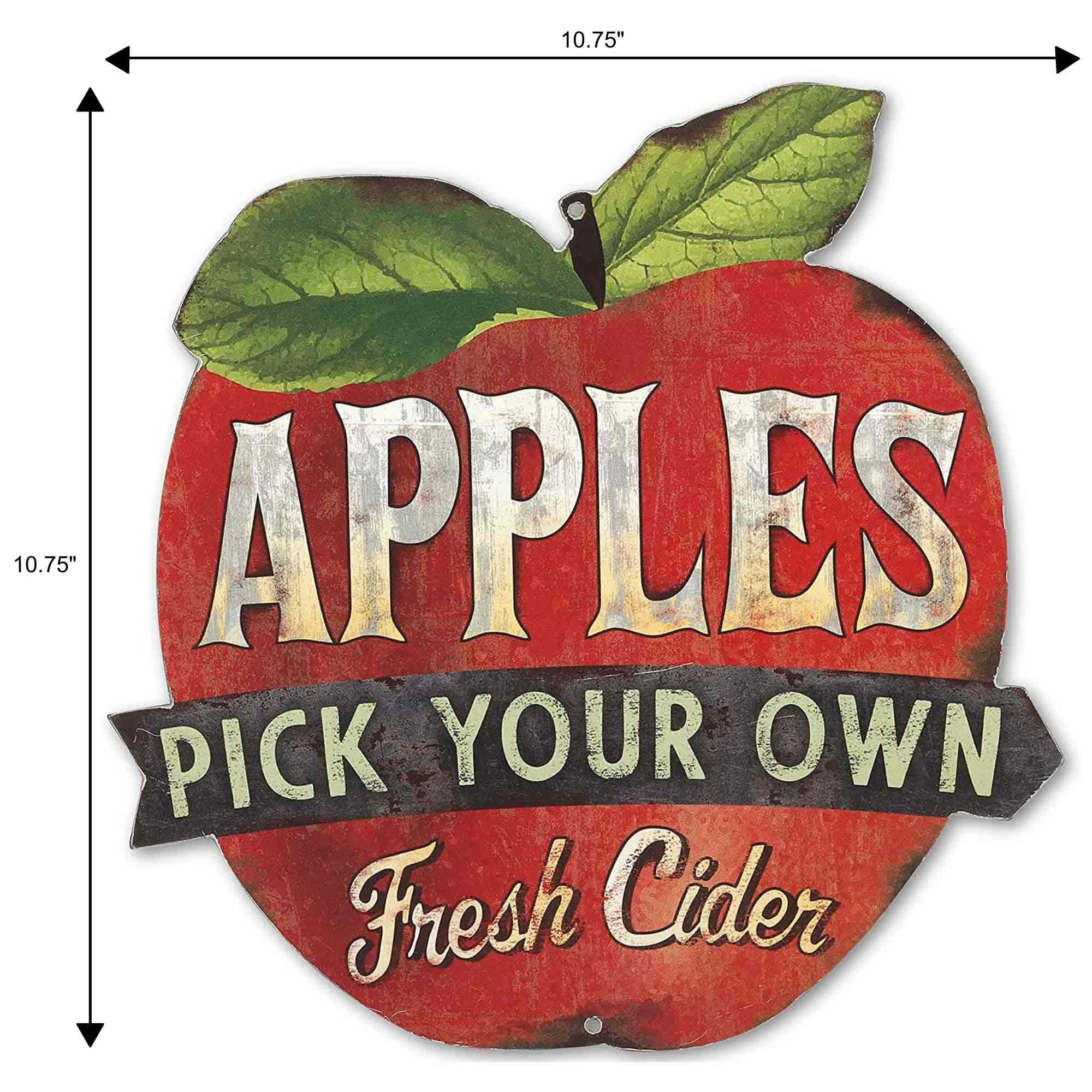 Cartel de metal vintage con texto en inglés "Pick Your Own Appl