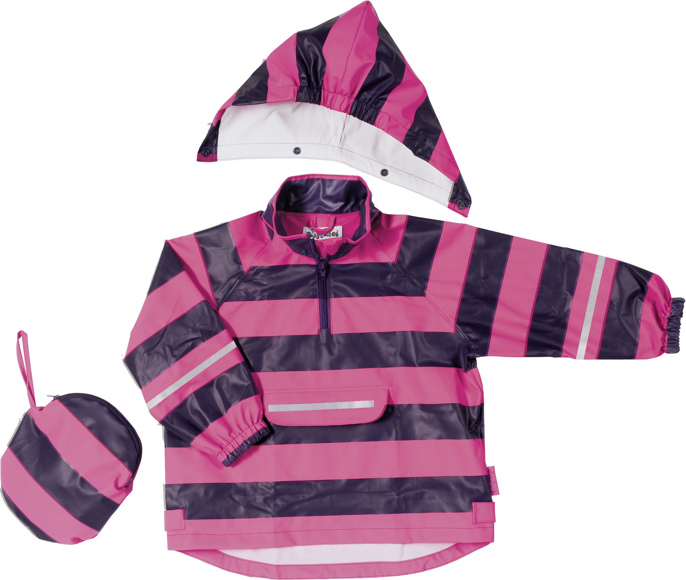 Playshoes Jungen Regen-Poncho Streifen 408636, 18 - Pink, 116