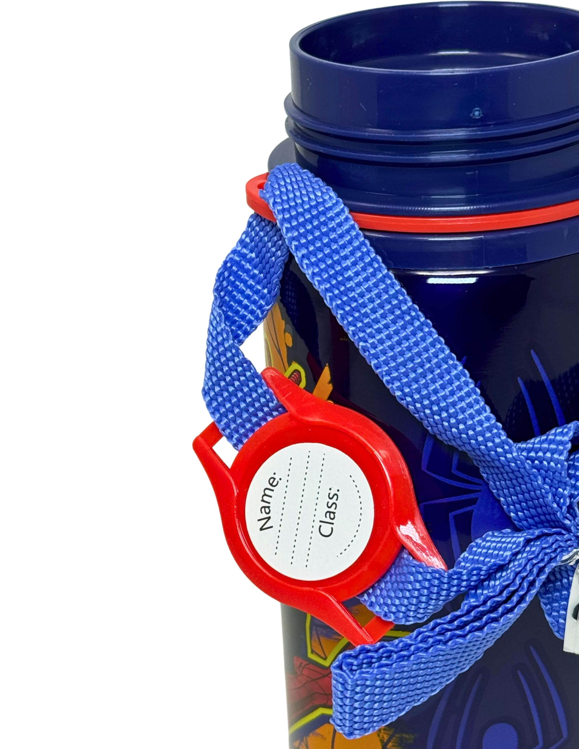 Clondo Borraccia Bambini 600ml Alluminio Cannuccia Tracolla Bottiglia Acqua Anti-Goccia Spiderman