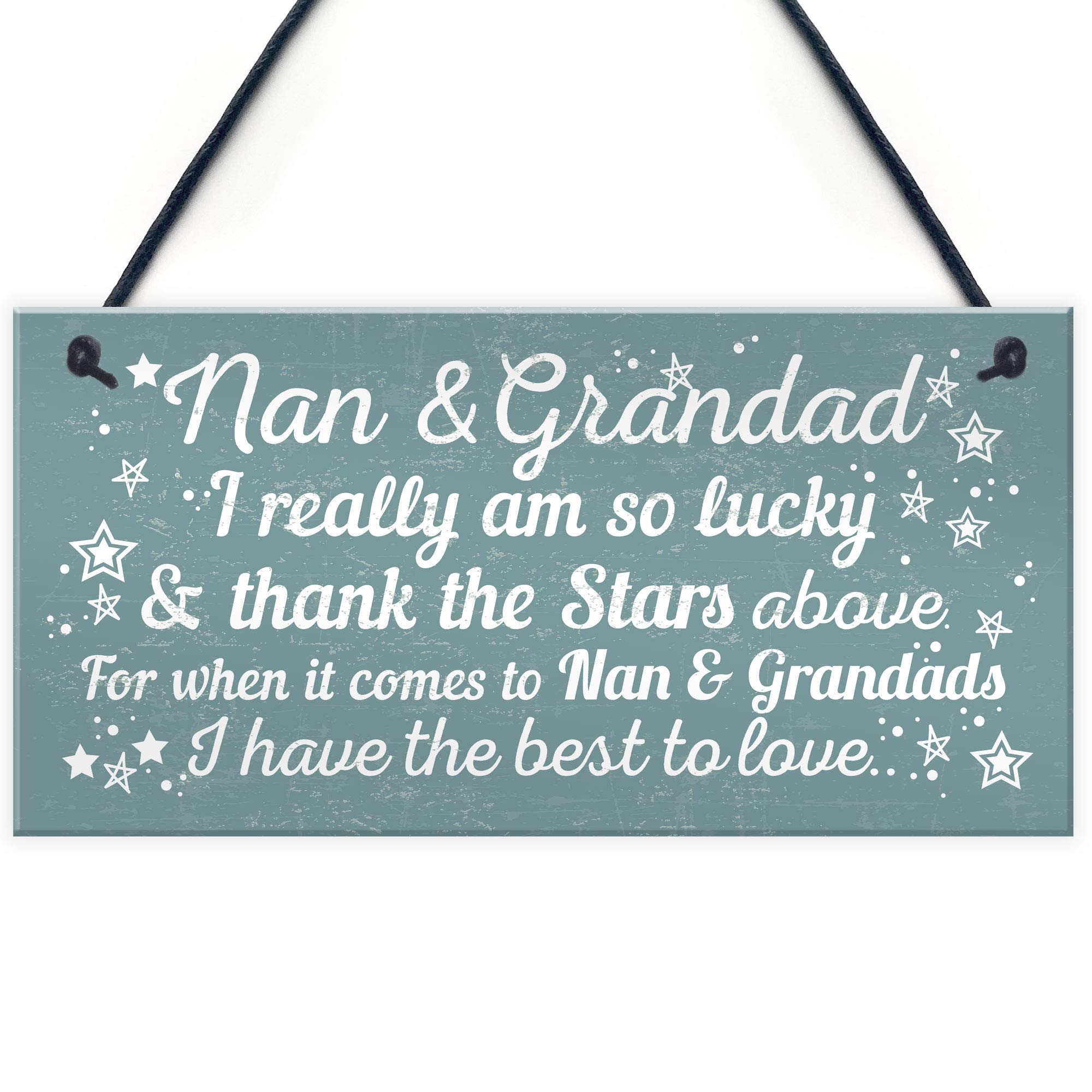Red Ocean Best Nan And Grandad Gift Home Hanging Plaque Grandparent Sign Keepsake THANK YOU Gift From Grandchildren
