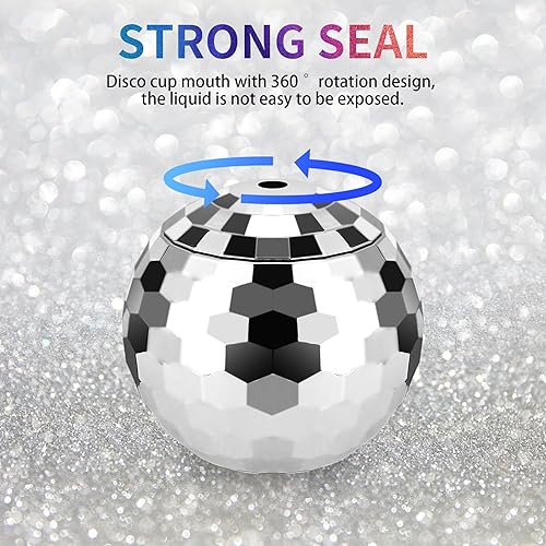 Miniatura 4 de Paquete de 9 tazas de bola de discoteca, tazas de fiesta de discoteca de 20 onzas con popote y tapa, vaso de bola de disco reutilizable, bola de