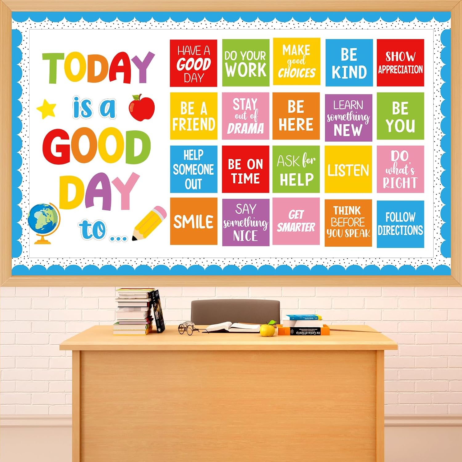 Composition Notebook Today is a Good Day Bulletin Board Set Motivational Back to School Bulletin Board with Pencil Apple Cutouts Positive Classroom Decor for Teacher Student Classroom School Supplies thumbnail
