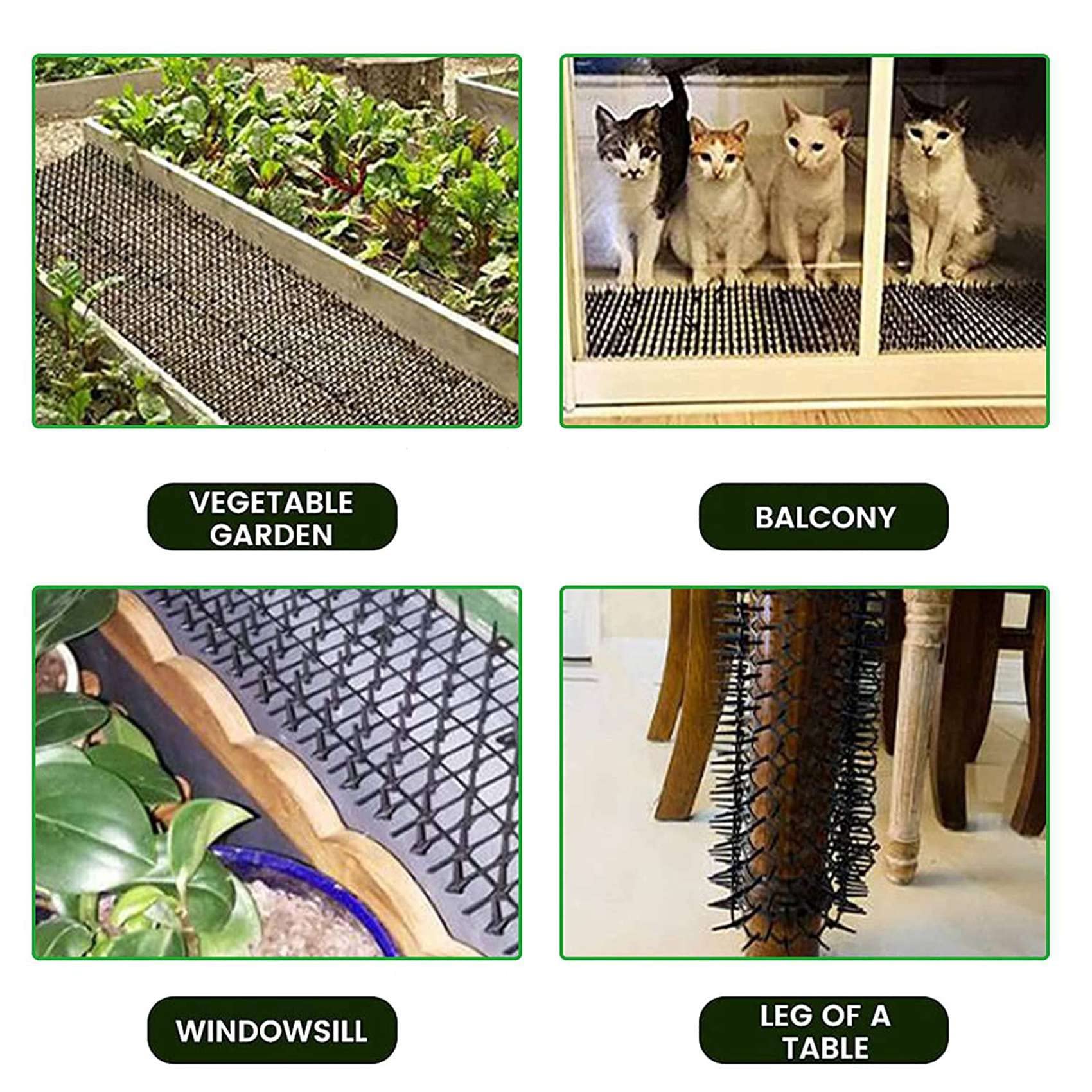 Tappetino per Gatti 36 Pezzi con Punte, Repellente per Punte per Animali, Spina per Scavo per Strisce di Spine da Giardino Punte Deterrenti per Gatti