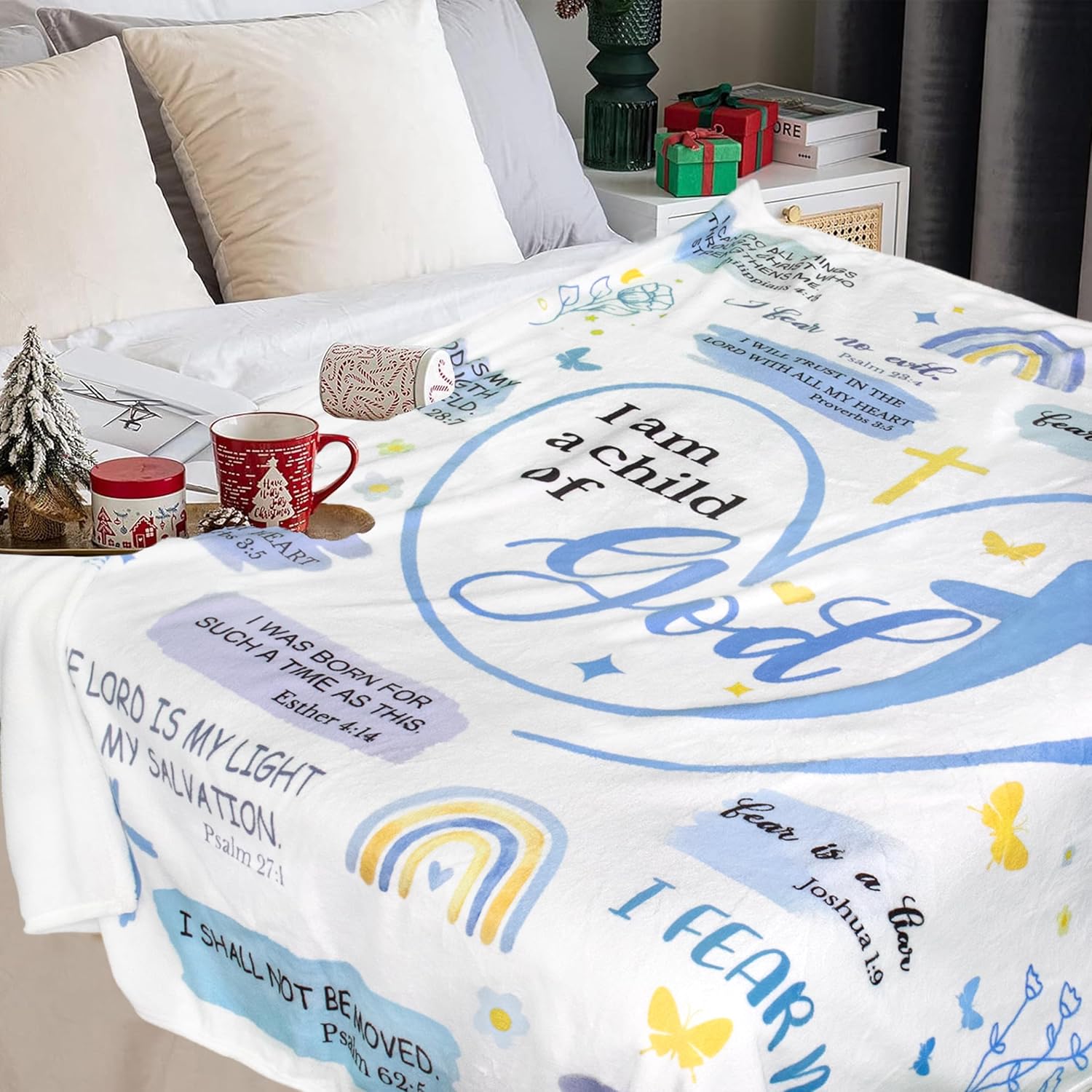 Baptism Gifts for Boys, Christian Birthday Blanket for Boys 50"X60"