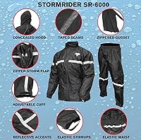 Vista 2 de Nelson Rigg Stormrider Rain Suit; 100% Waterproof, Pants and Jacket Included with Reflective Striping