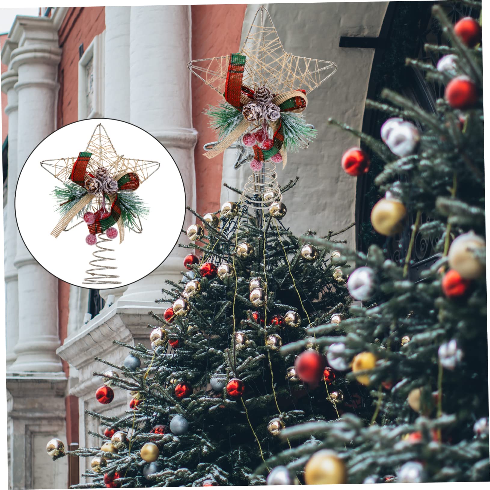 PRETYZOOM 3 Piezas Estrella Superior del árbol de Navidad Pan de Jengibre neón Día Festivo Decoraciones país Exterior Colgantes navideños Xmas Tree Adorno Festivo de Navidad Planchar