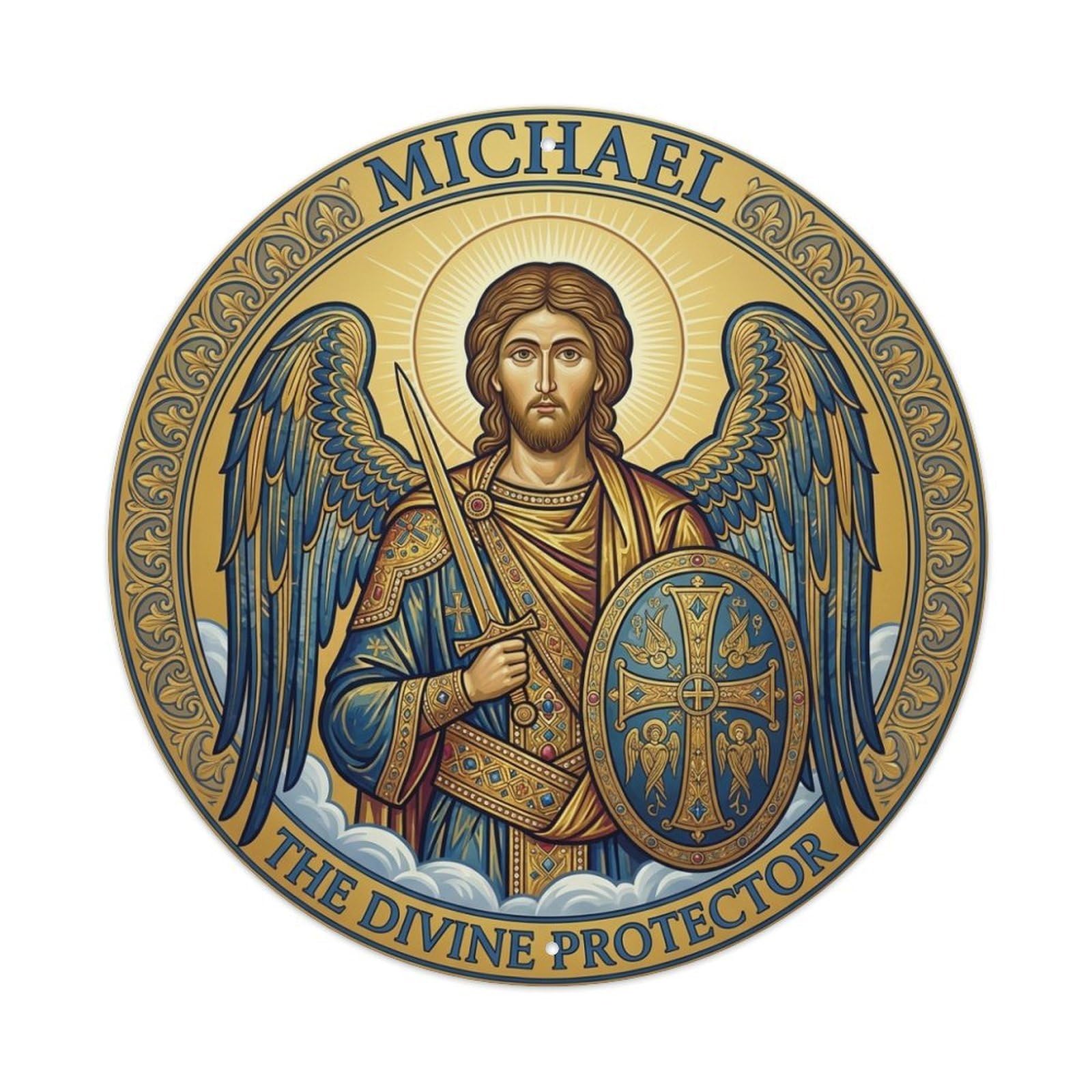Guardian St Michael Archangel The Divine Protector Metal Tin Sign
