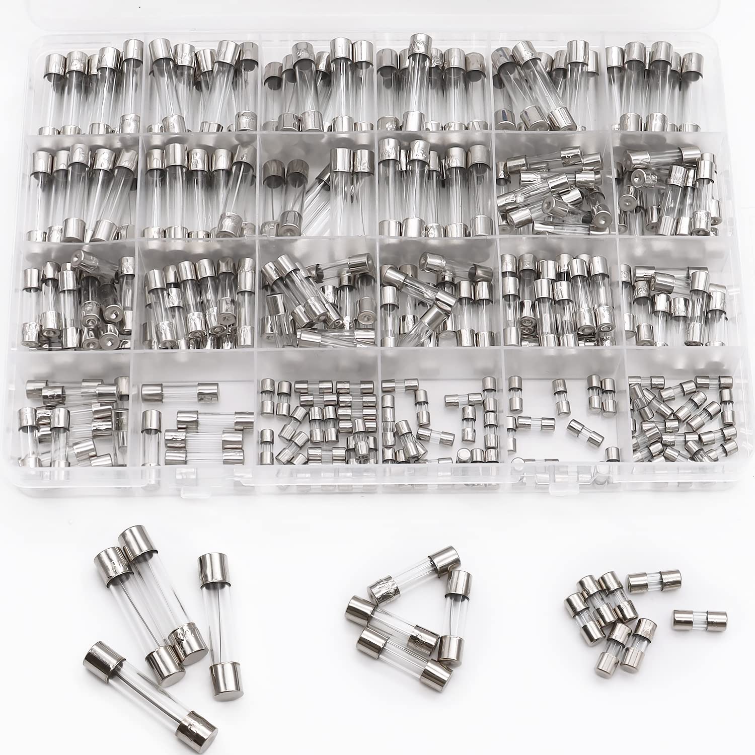 Sunxeke 275-Piece Glass Fuse Assortment Kit - 24 Values Fast-Blow (5x20mm, 6x30mm, 3.6x10mm) - View #6