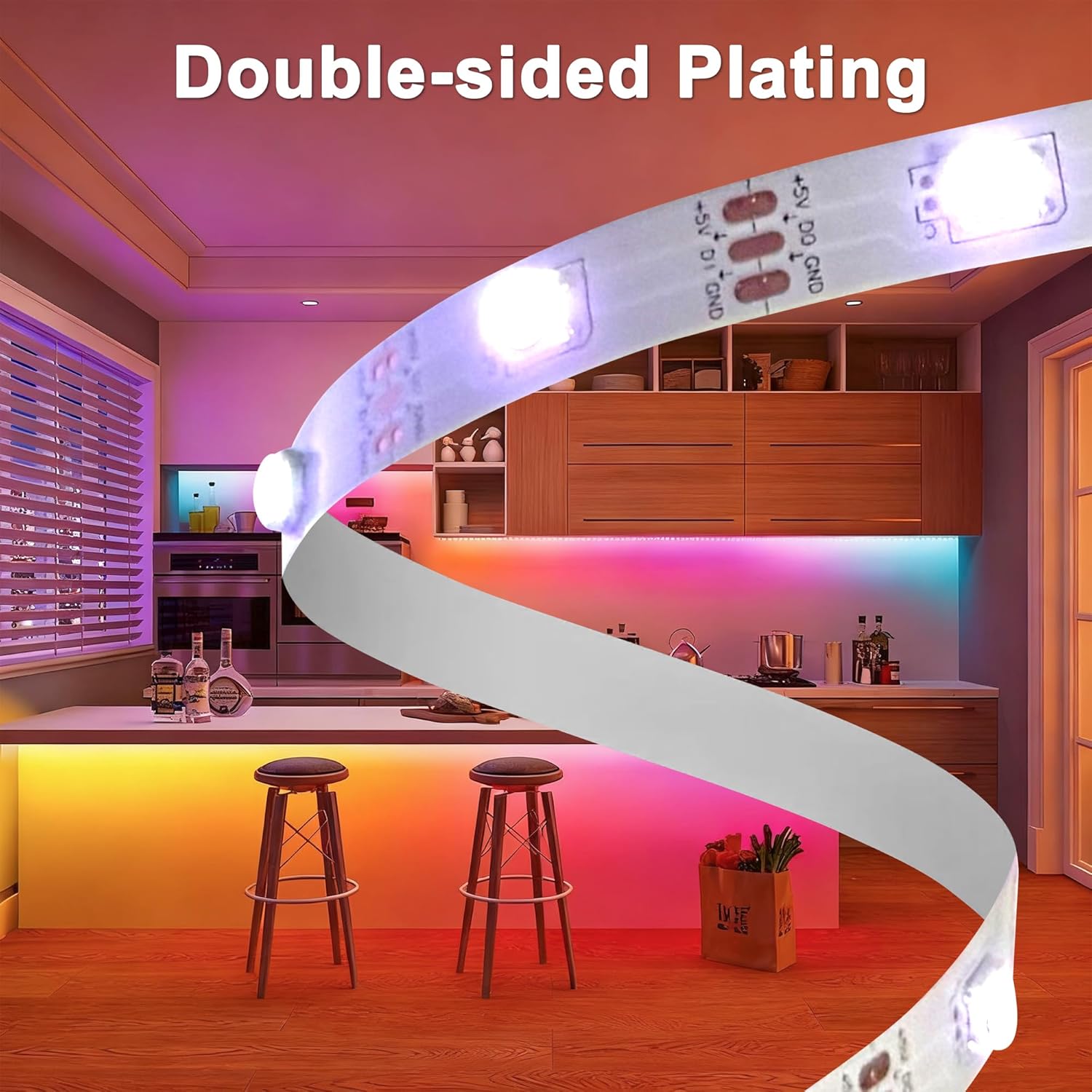 TV LED Backlight with Screen Sync, 16FT Cuttable LED Strip Lights for 75-85 Inch TV & PC Monitor, Music & Game Sync Colour Changing Lights