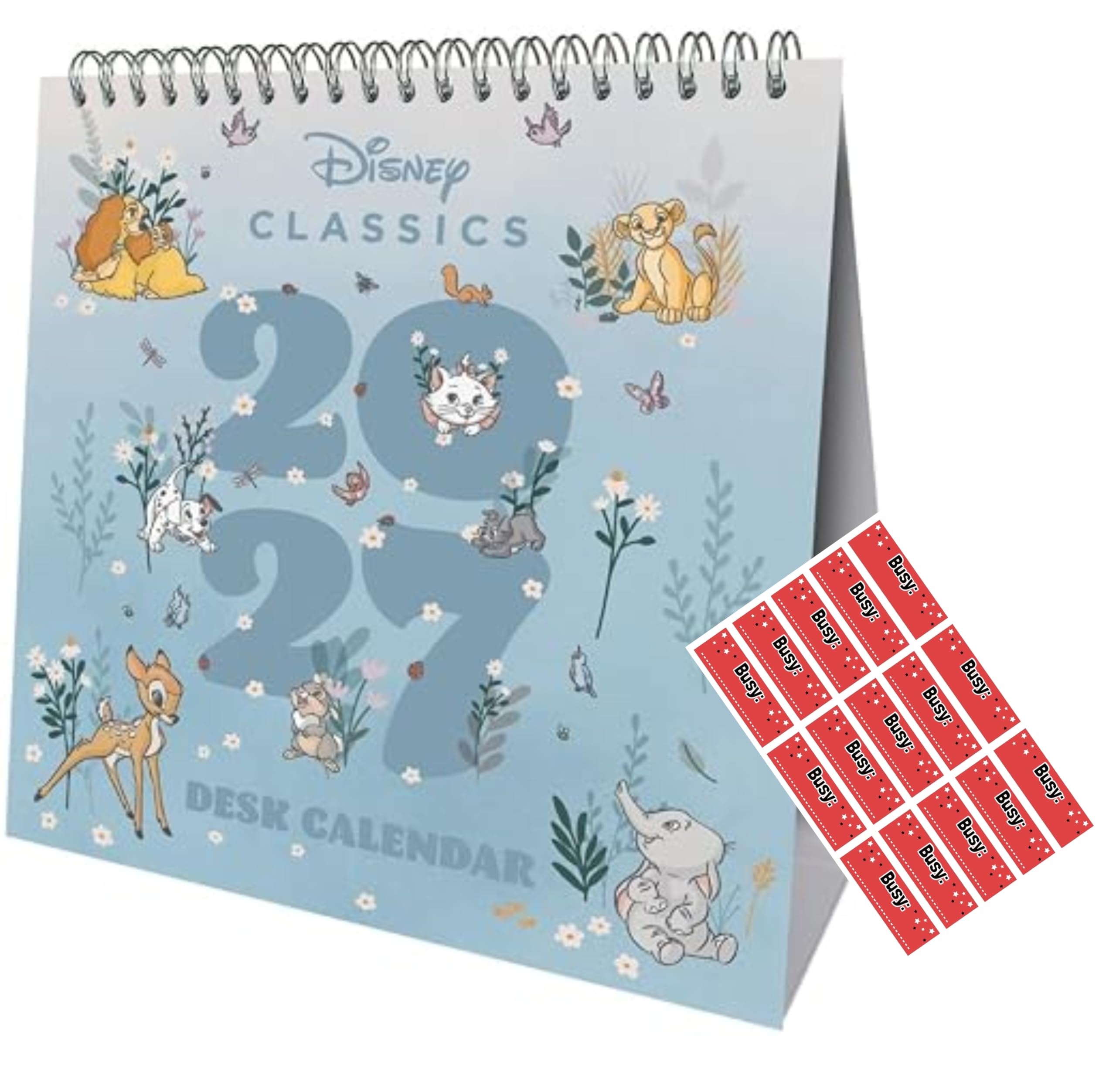 Disney Classics 2027 Desk Easel Calendar with FREE Organising Stickers