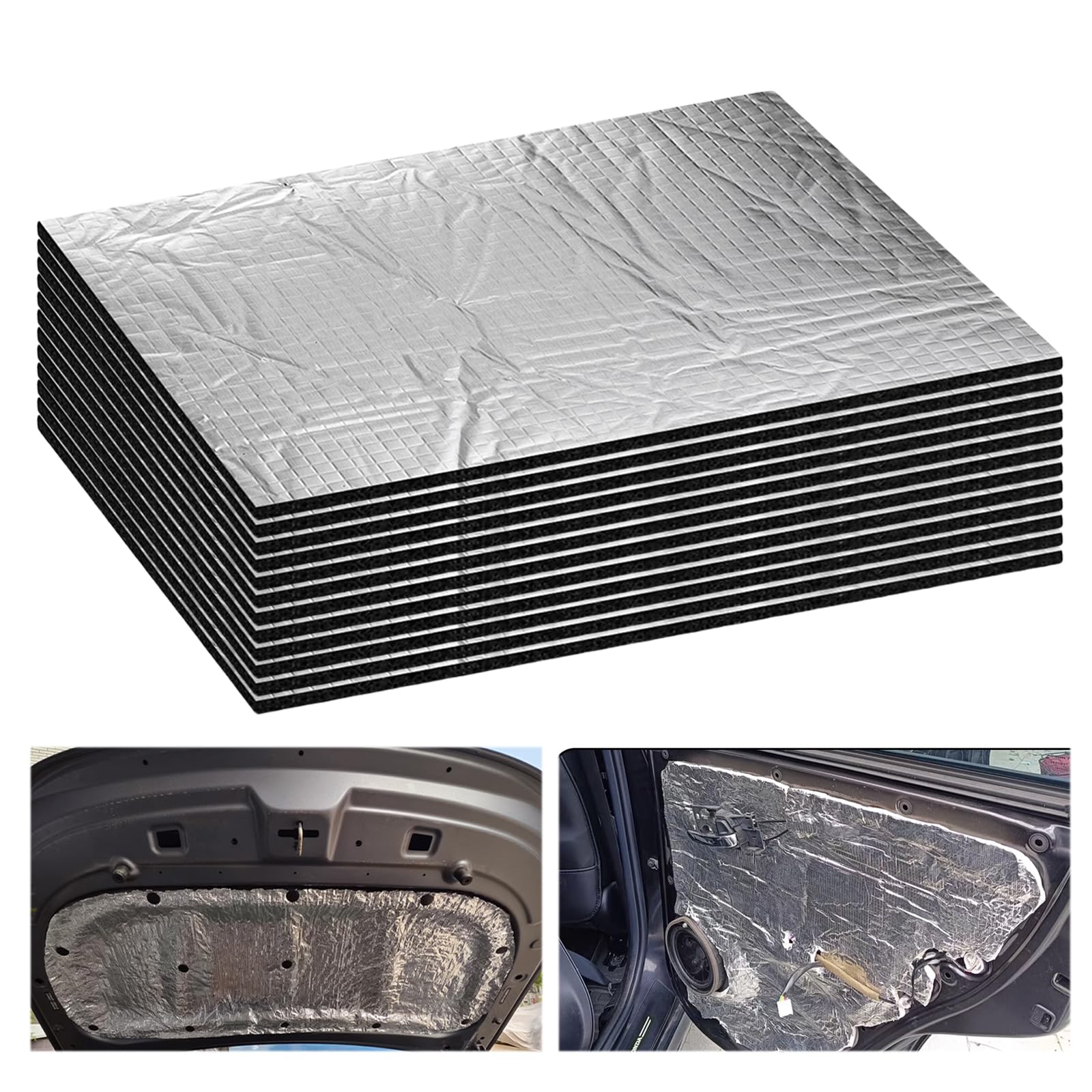 12 Stück 5 mm Dämmmatte Auto, 40x25cm Schallschutzmatte Isolierung, Isoliermatte Selbstklebend, Isolierung Matte Schaumstoff, Dämmmatte Selbstklebend, Schalldämmung Pads, Wasserdicht Feuerfest