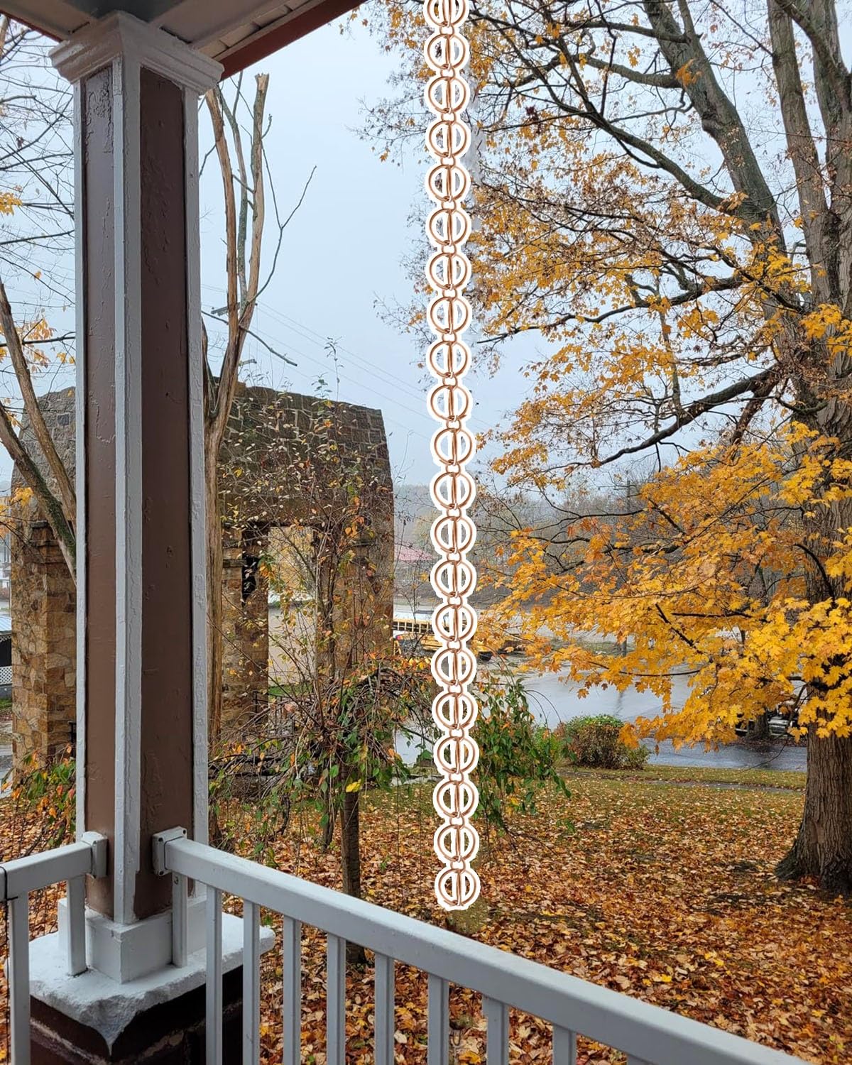 YNBSHGAA Outdoor Rain Bells Decor, Adjustable Ring Chimes for Gutter System, Elegant Roof Downspout Solution,Style2-2.6m (8.5ft)
