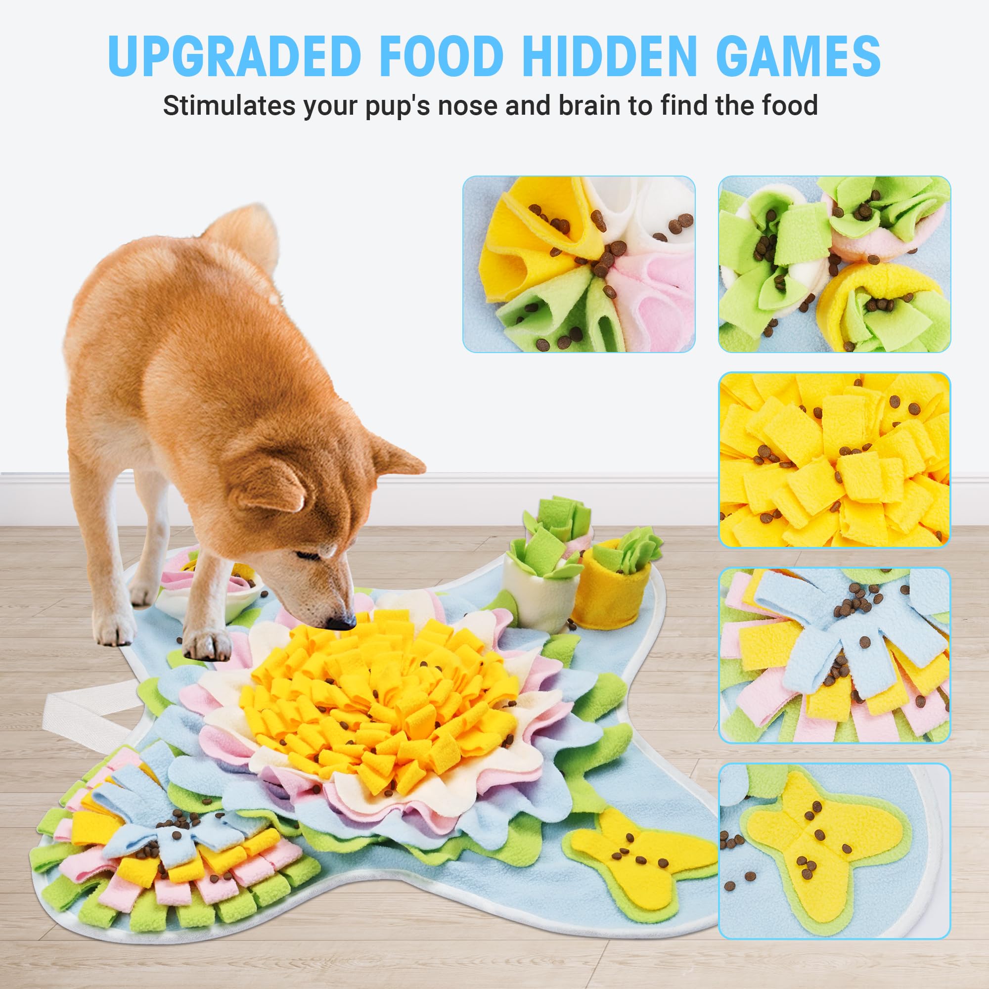 Tapete para olfatear para perros, tapete interactivo para olfatear alimentación lenta y mantenerte ocupado, juguetes para buscar alimentos, desarrollo de habilidades, alivio de la ansiedad y