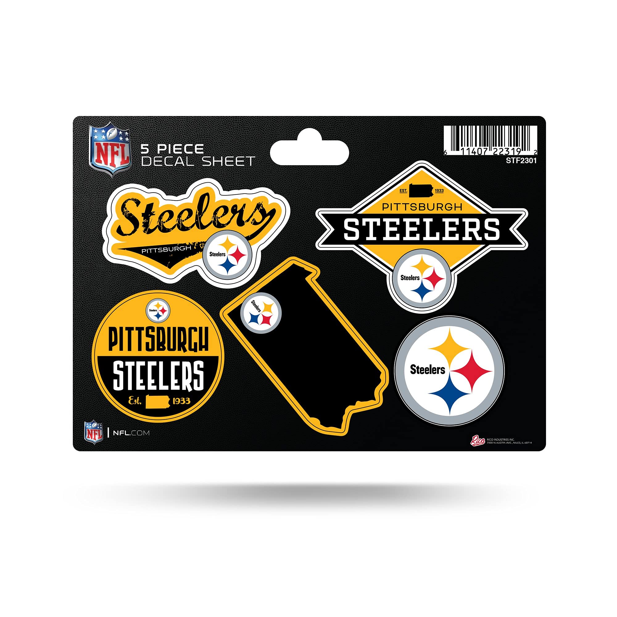 Pittsburgh Steelers 5 Pezzi Piccoli Adesivi Su Un Foglio 10,8 X 15,2 Cm-image