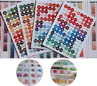 Round Color Number Stickers,DMC 447 Labels for Multi-Colors Apply to Diamond Painting Storage Boxes Diamond Painting Number Sticker Diamond Painting Labels Diamond Painting Color Chart (2 Set)