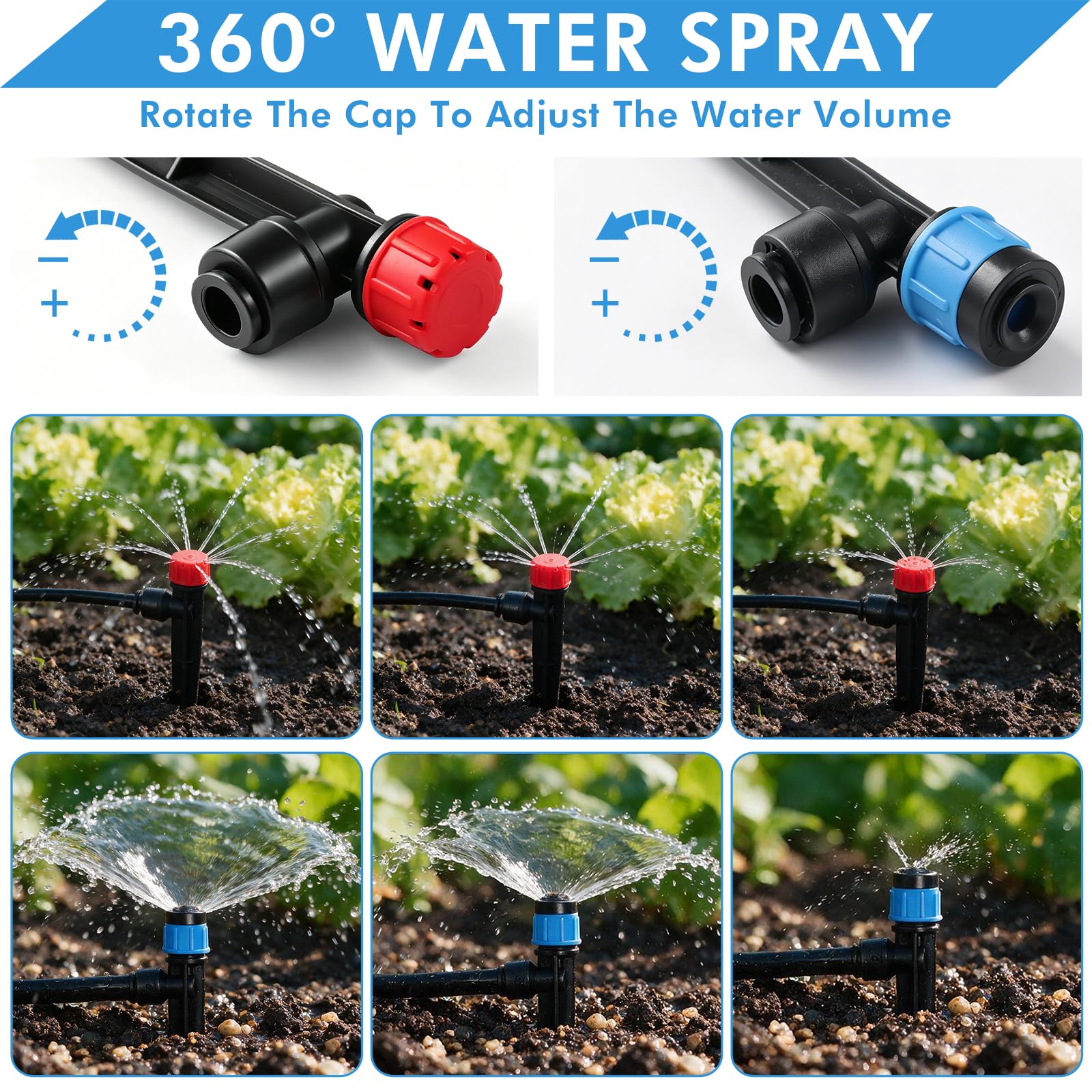 Sistema de riego por goteo - 30 m - Sistema de riego automático de jardín con manguera de liberación rápida de 1/4" - Boquillas y aspersores ajustables - Sistema de riego por goteo con conexión