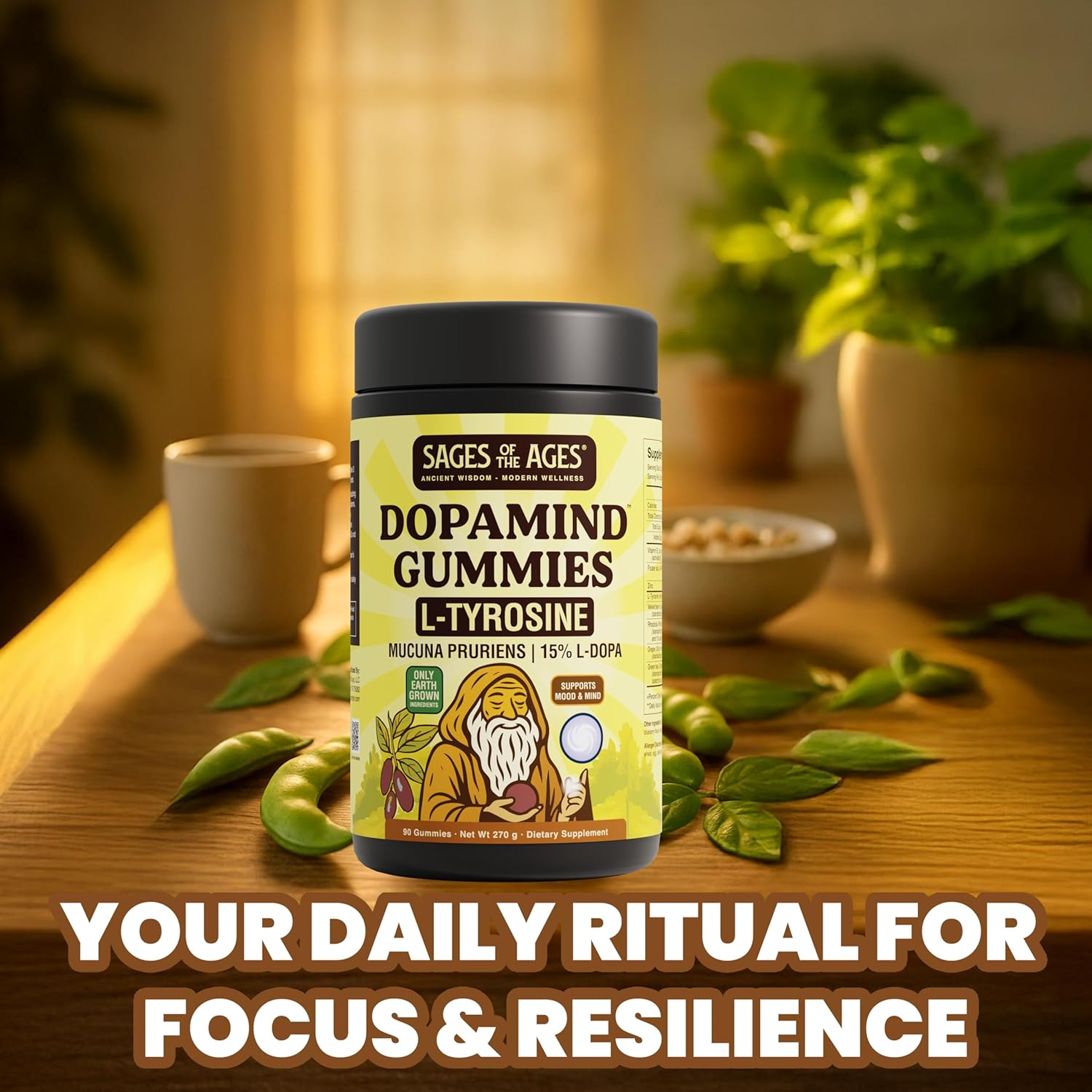 L-Tyrosine Gummies 1000mg – Amino Acid Supplement with Mucuna Pruriens, B Vitamins & Rhodiola – Blueberry Flavor – 90 Gummies - Image 7