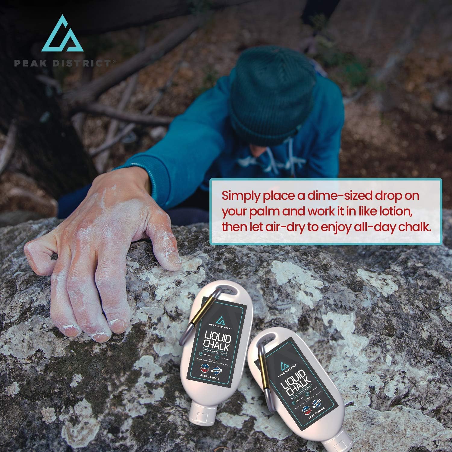 Chalk Hand Grip for Weightlifting, Gym & More - 2 Pack (1.5oz/ea) Premium Workout Weight Lifting, Rock Climbing & Gymnastics - Lifters Magnesium Carbonate for Bare Skin, Tight Bars Gripping : Sports & Outdoors