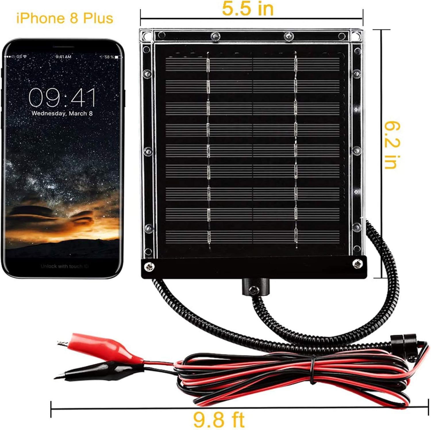 ZEALLIFE 6V 1w Solar Panel to Recharge Deer Feeder Battery Waterproof Outdoor Solar Charger with Mounting Bracket (6v Deer Feeder Solar Panel 1W) : Patio, Lawn & Garden