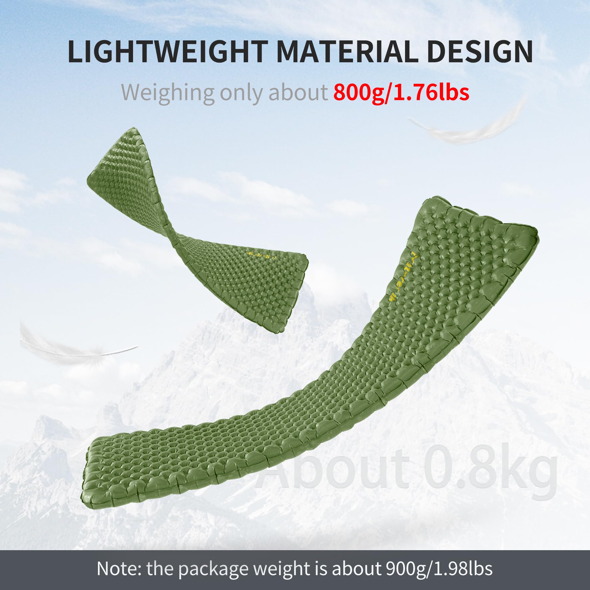 Naturehike Thermal 4.6 R-Insulate From Cold, Materassino Da Campeggio Conveniente, 4 Stagioni, Ultraleggero, Autogonfiabile, Resistente, Sacco Gonfiabile