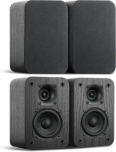 Miniatura 4 de Saiyin Sistema de cine en casa 5.0, altavoces de sonido envolvente HiFi de 100 W con sonido envolvente estéreo y grano de madera Rretro clásico para